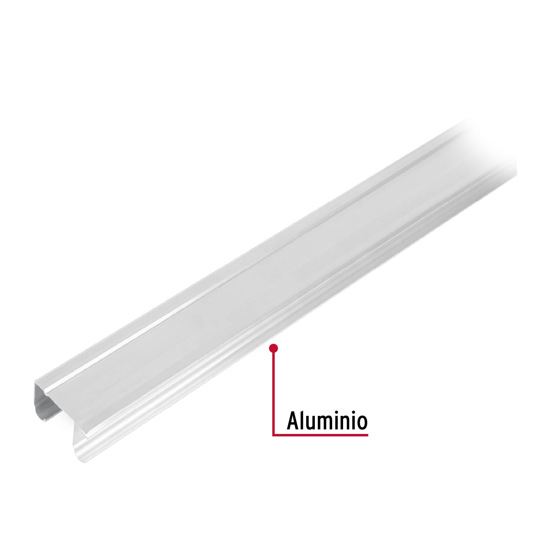 Riel superior "JJ" de aluminio para puerta corrediza 2 m