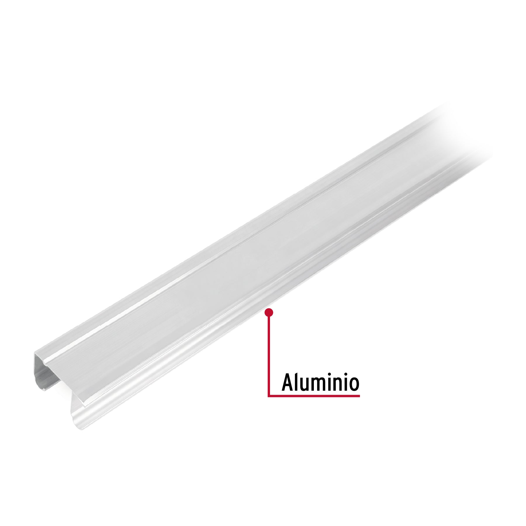 Riel superior "JJ" de aluminio para puerta corrediza 3 m