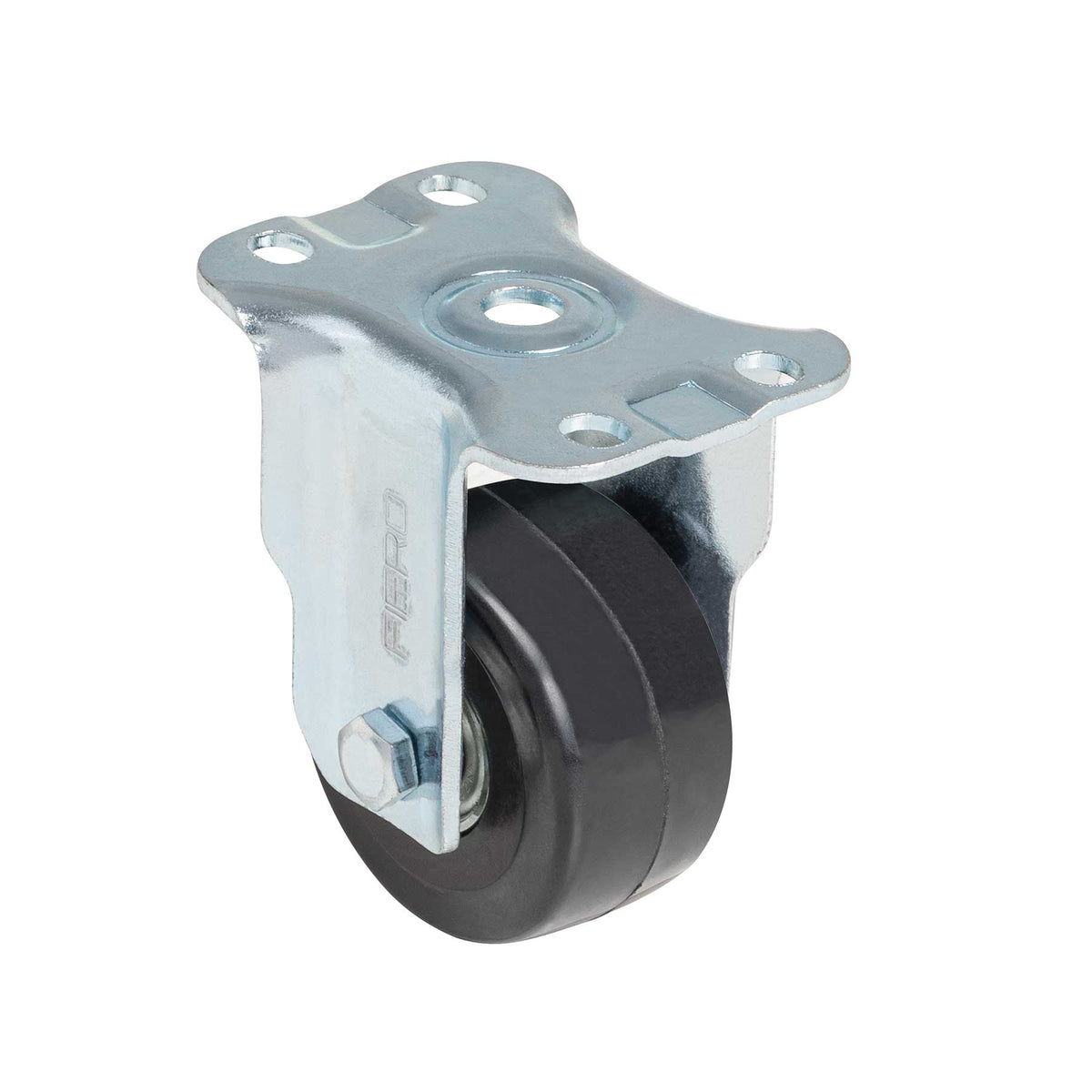 Rodaja uso múltiple 2", hule, placa fija, balero, FIERO