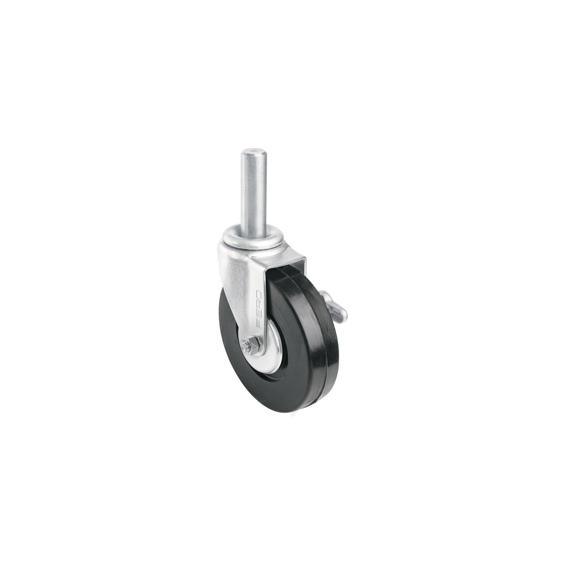 Rodaja hule 6" con espiga sólida y freno, carga 125kg, FIERO