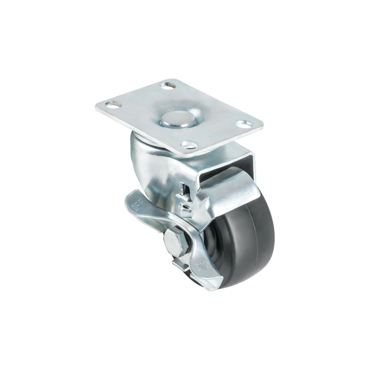 Rodaja uso múltiple 3", hule, giratoria con freno, buje