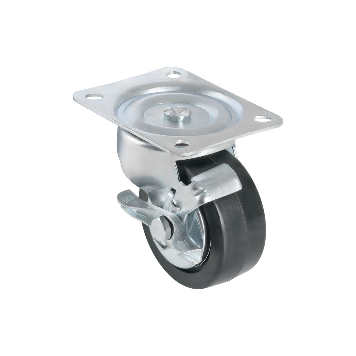 Rodaja uso múltiple 4", hule, giratoria c/freno, balero100kg