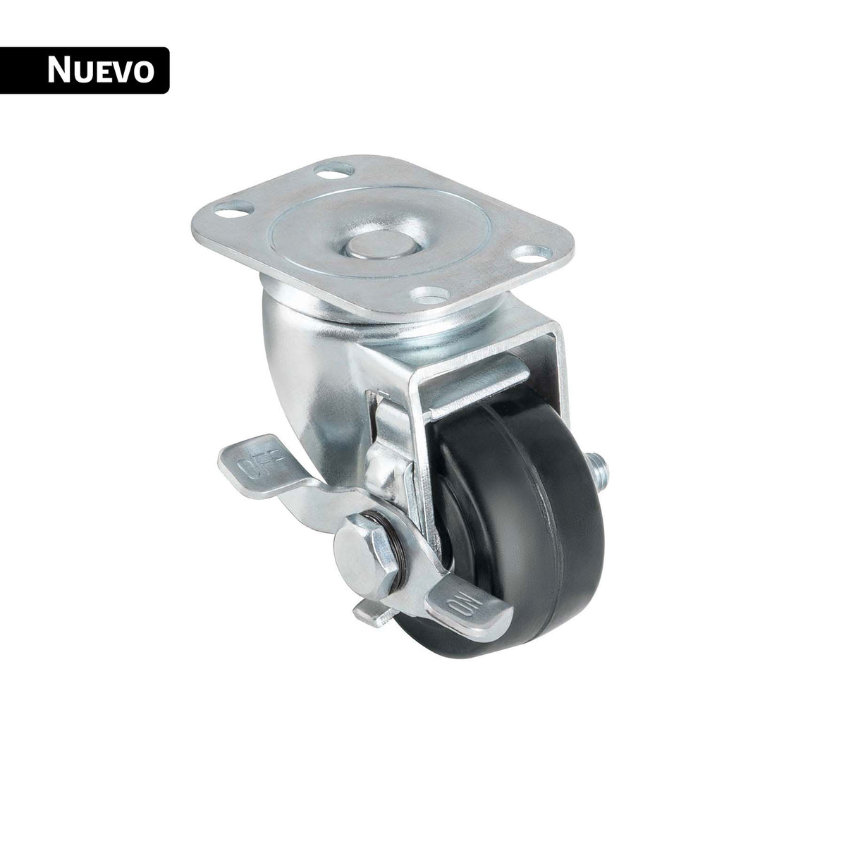 Rodaja uso múltiple 2", hule, giratoria con freno, balero