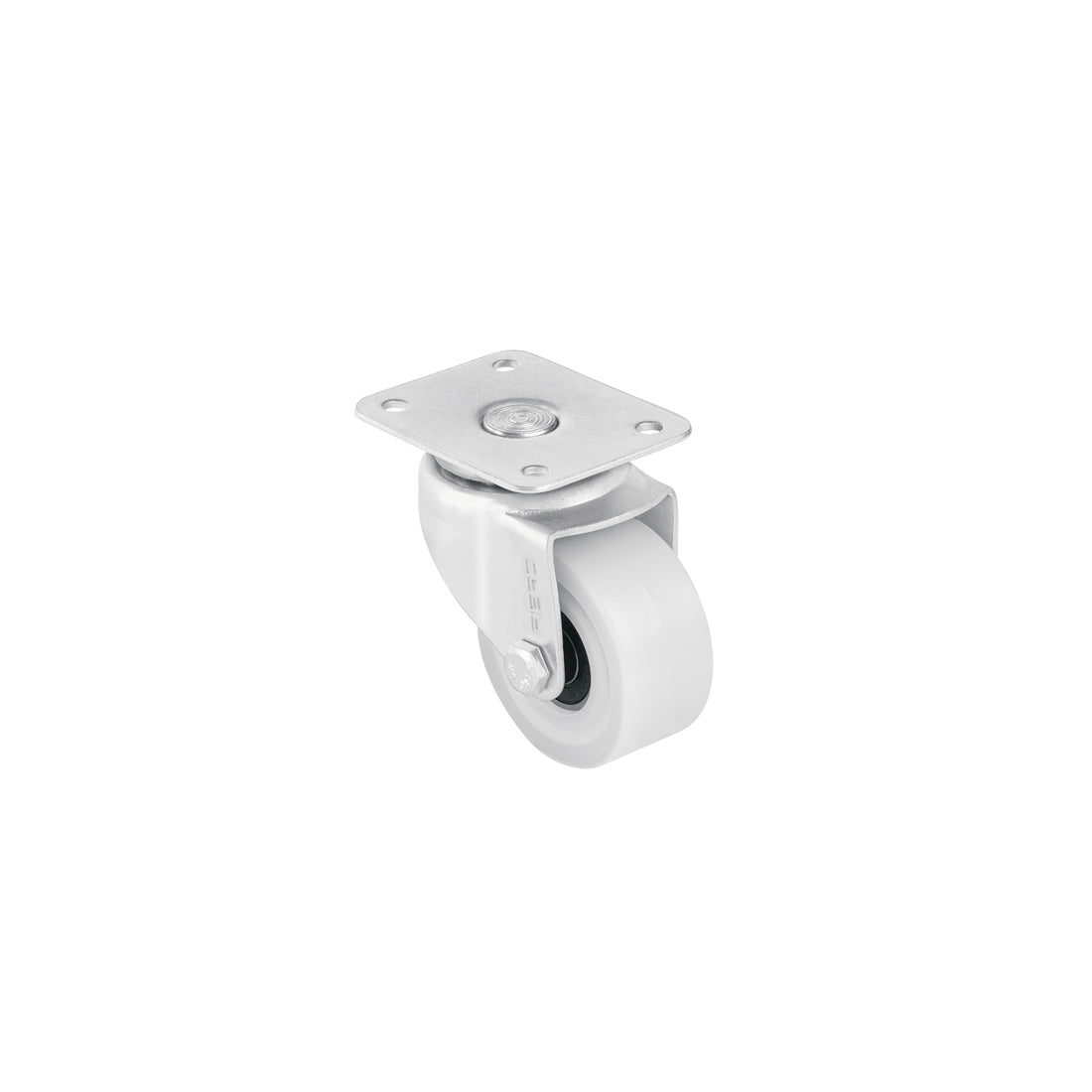 Rodaja de polietileno 2" placa giratoria, con balero, FIERO