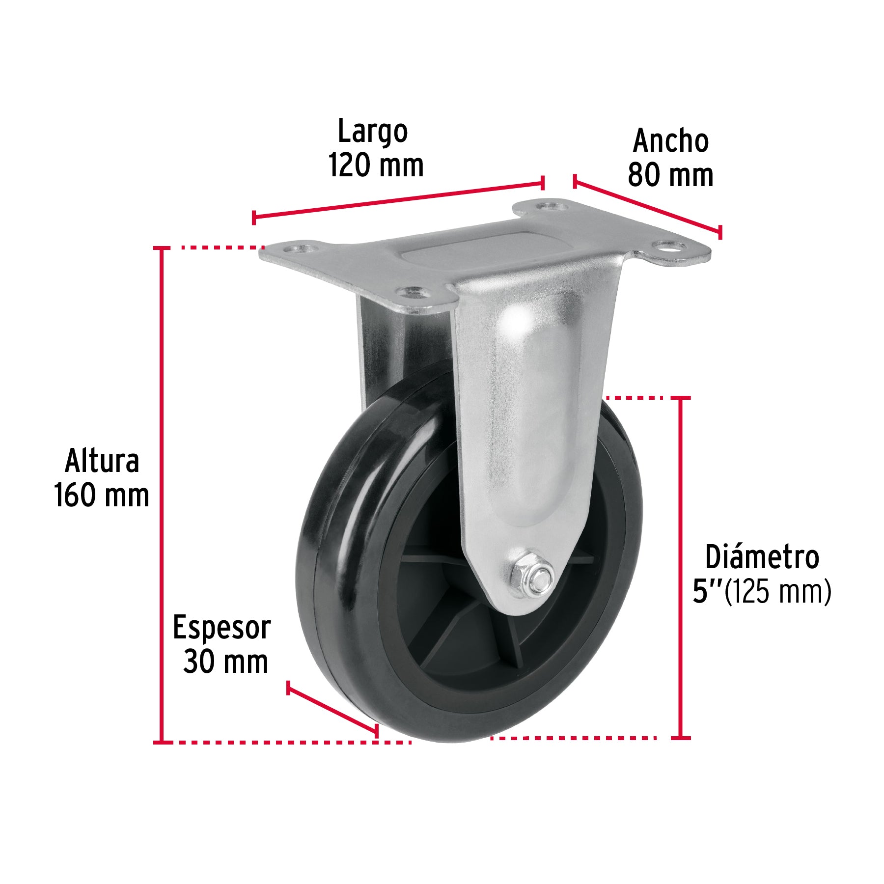 Rodaja de repuesto 5" para DIA-300P, placa fija, FIERO