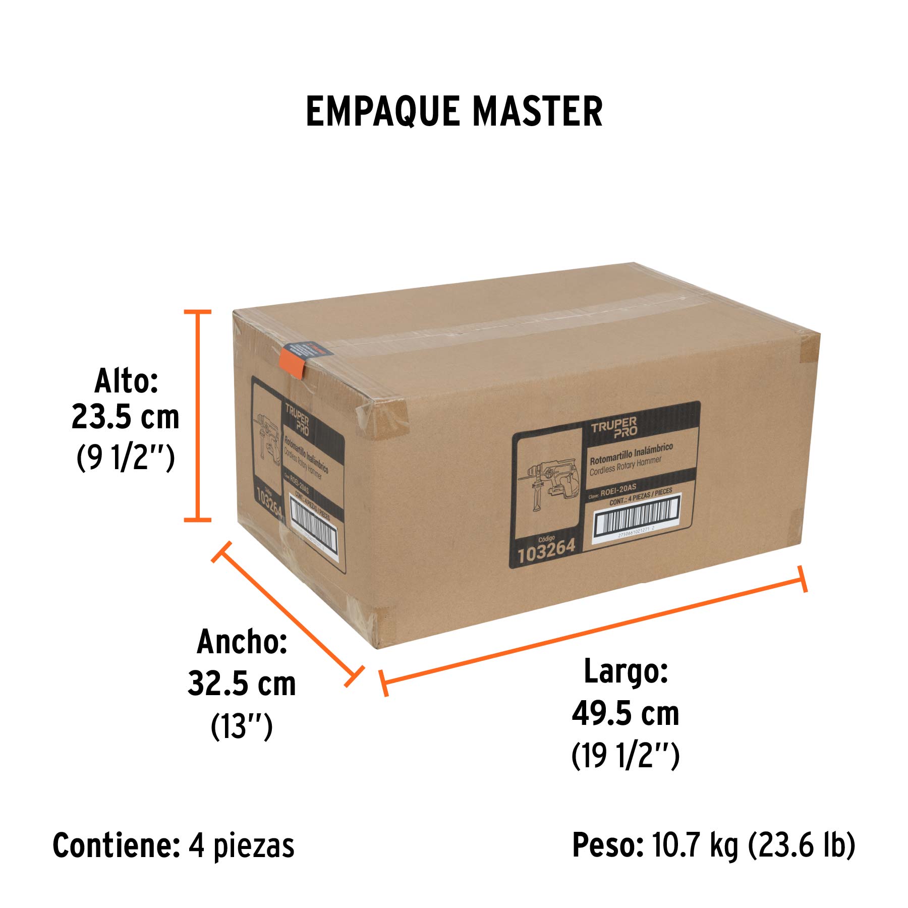 Rotomartillo SDS Plus/destornillador 20V, 2J, sin accesorios - Empaque