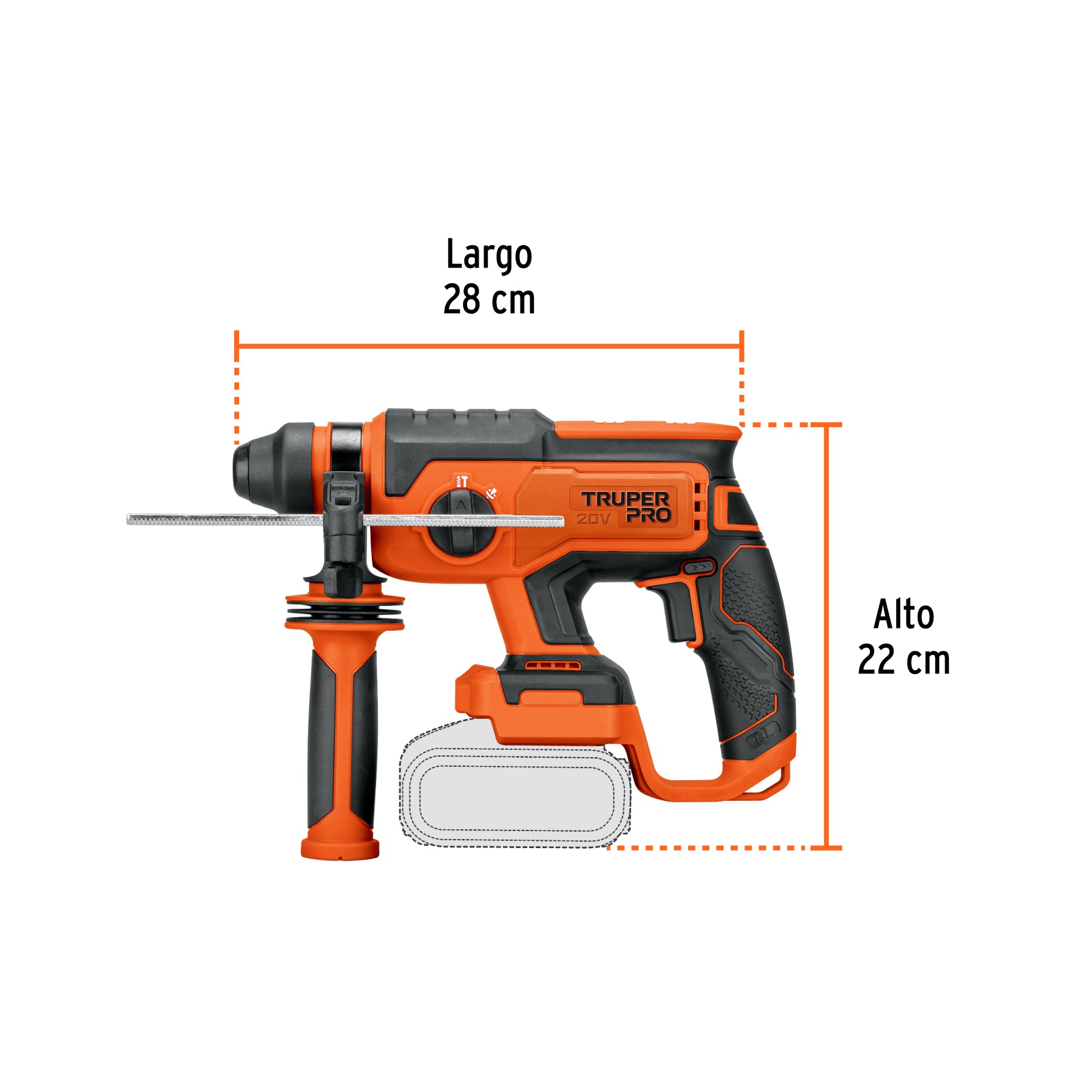 Rotomartillo SDS Plus/destornillador 20V, 2J, sin accesorios