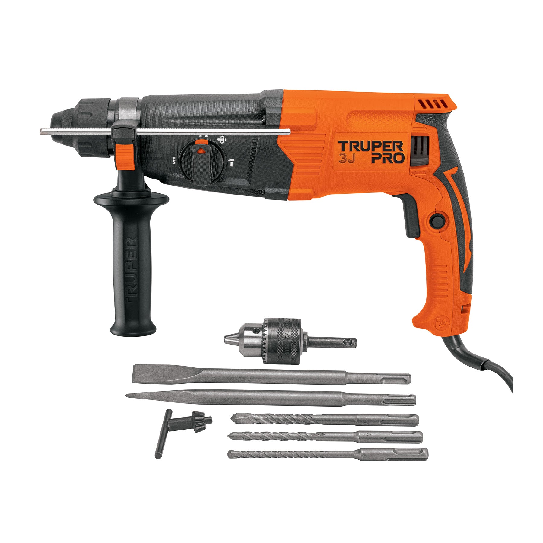 Rotomartillo SDS Plus/destornillador 3.2 J, 800W, TRUPER PRO