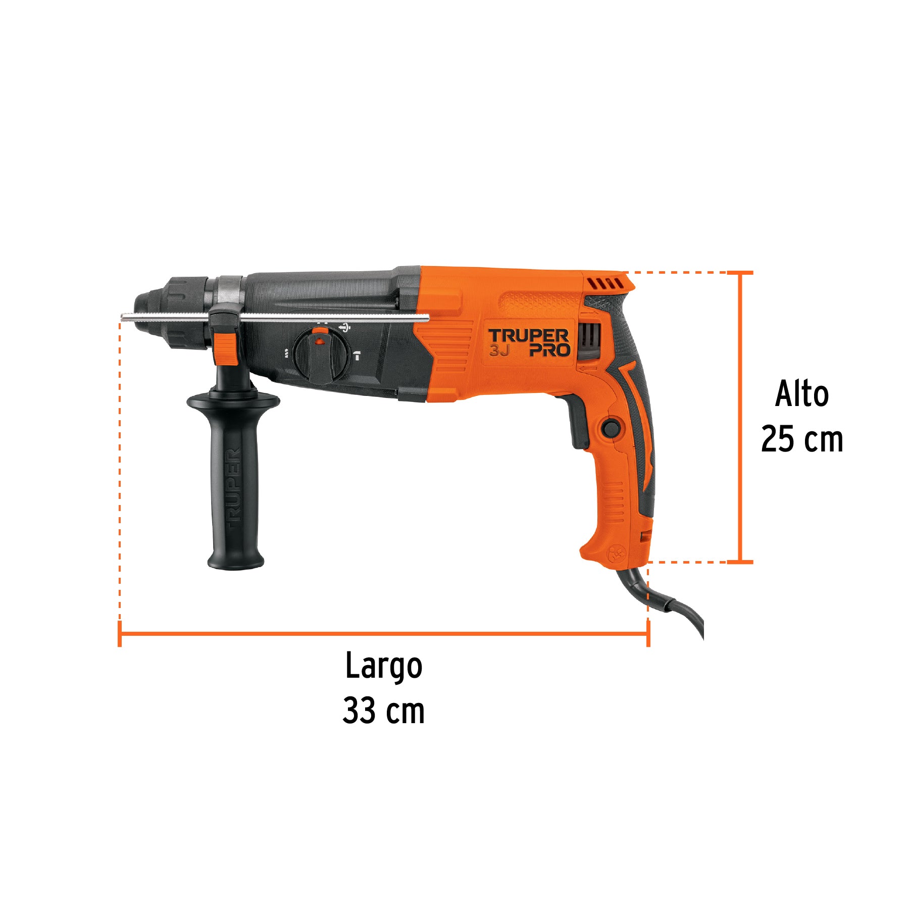 Rotomartillo SDS Plus/destornillador 3.2 J, 800W, TRUPER PRO