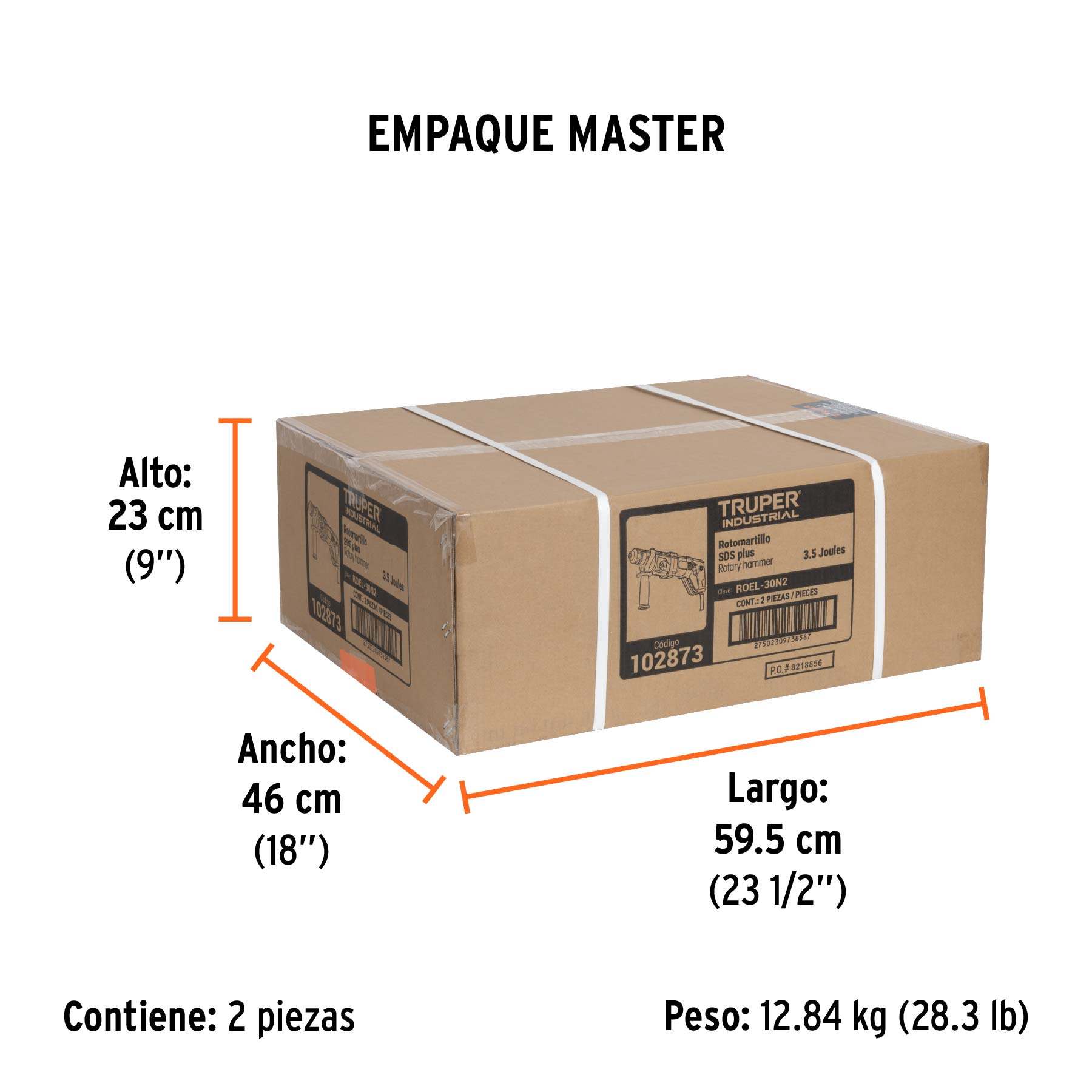 Rotomartillo SDS Plus/destornillador, 3.5 J, 800W, mango D - Empaque