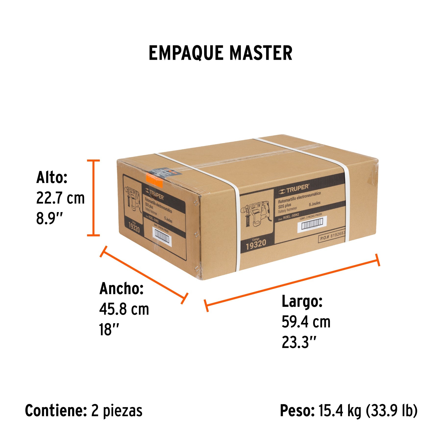 Rotomartillo SDS Plus/destornillador 5 J, 1500W, INDUSTRIAL - Empaque