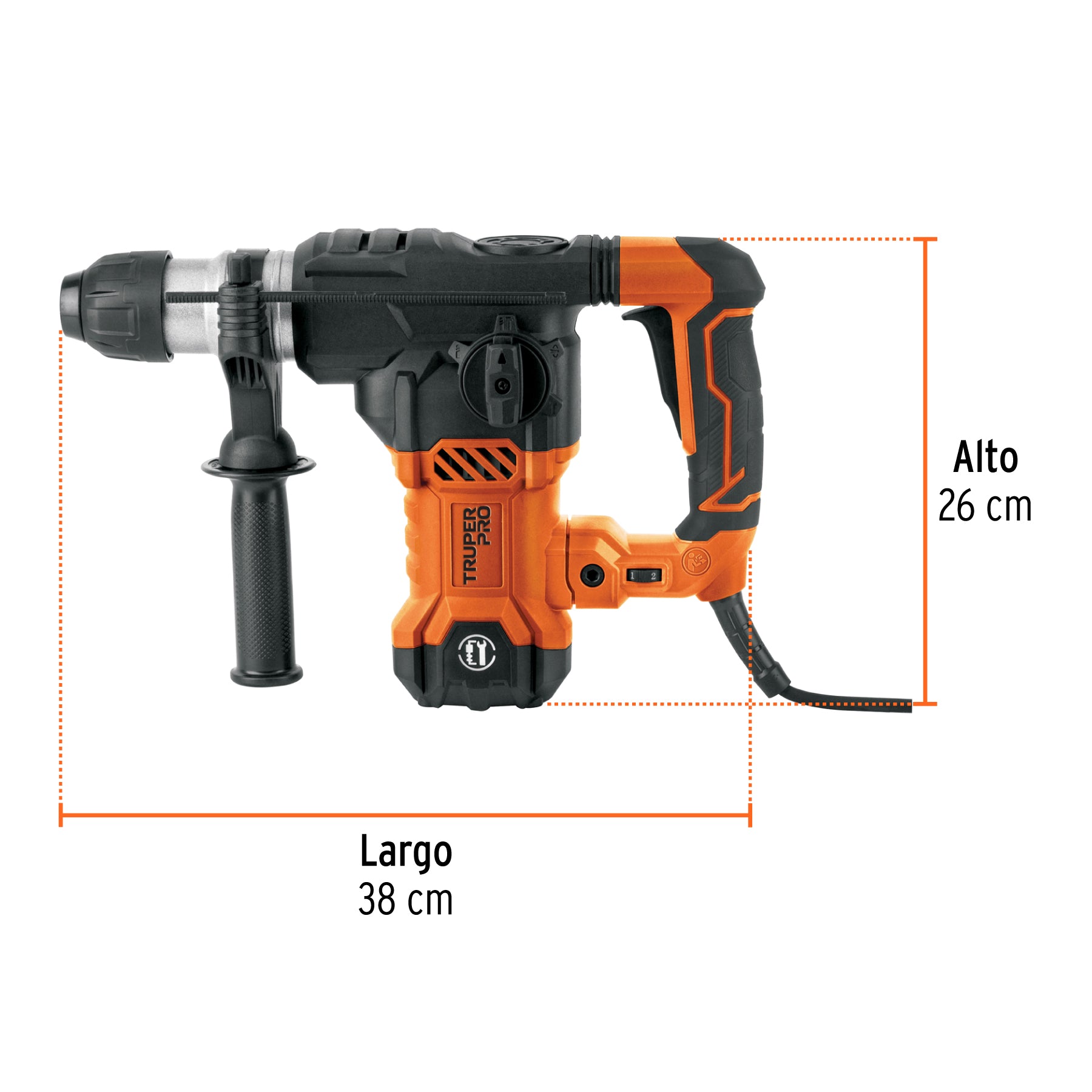 Rotomartillo SDS Plus/destornillador 6 J, 1500W, TRUPER PRO