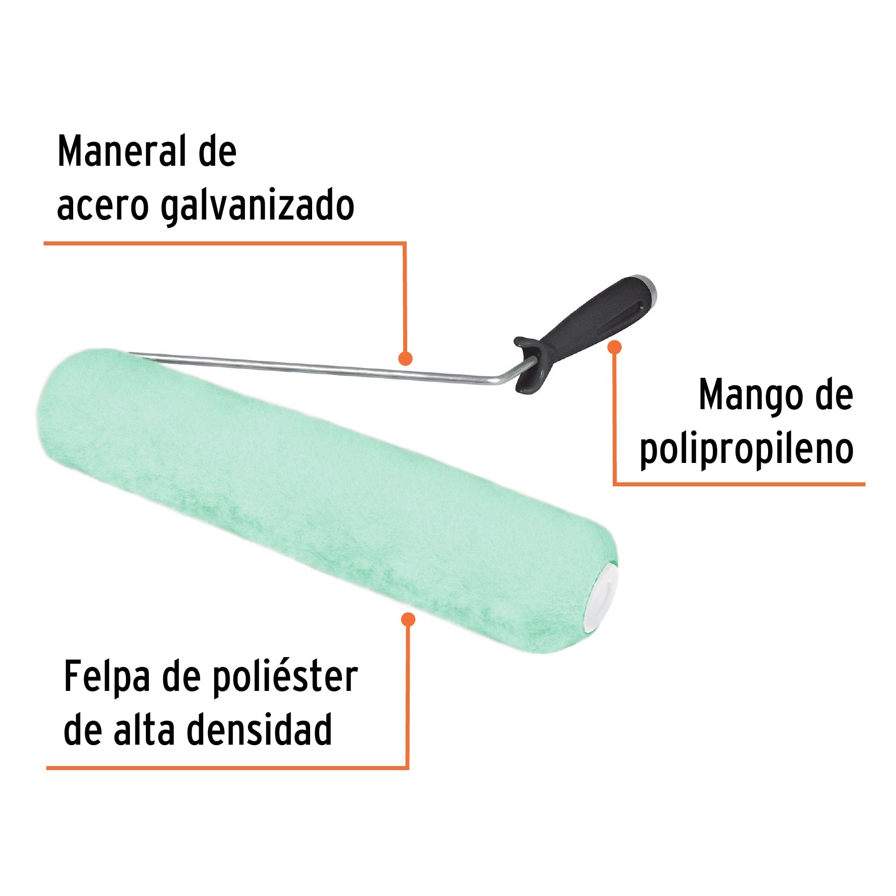Rodillo para pintar 12 x 5/8" superficies poco rugosas
