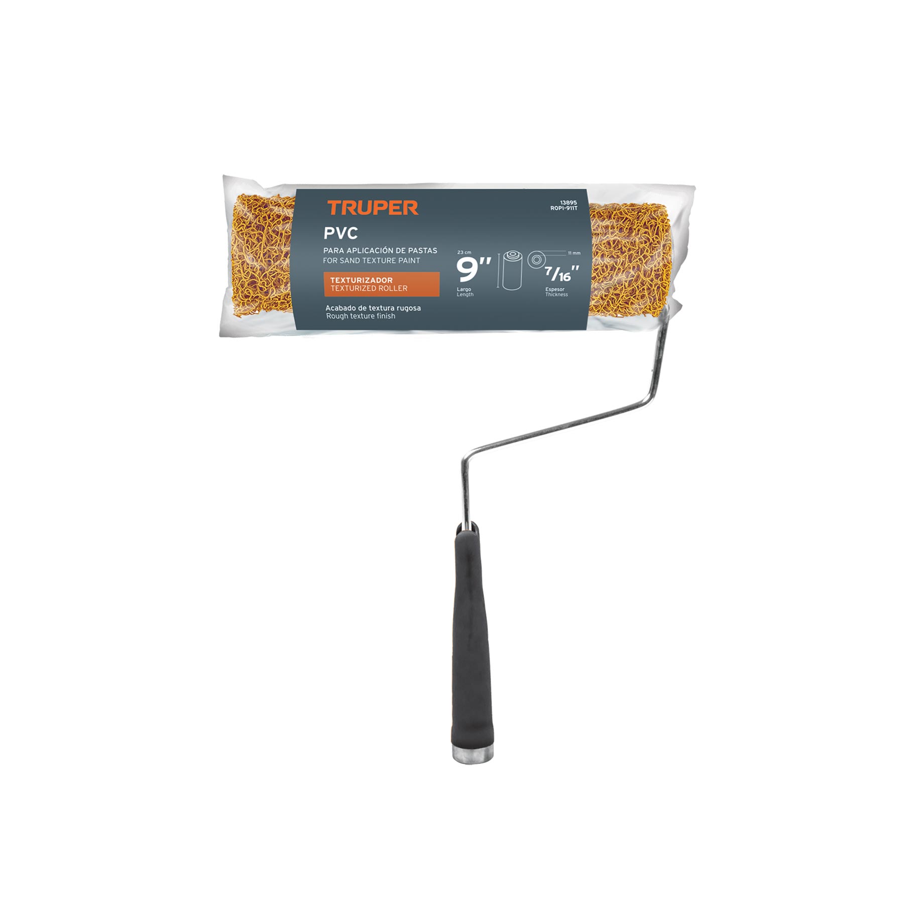 Rodillo para pintar 9 x 7/16" de PVC, acabados texturizados