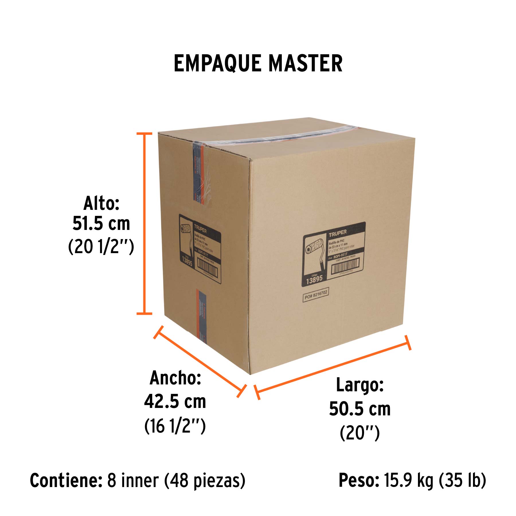 Rodillo para pintar 9 x 7/16" de PVC, acabados texturizados - Empaque