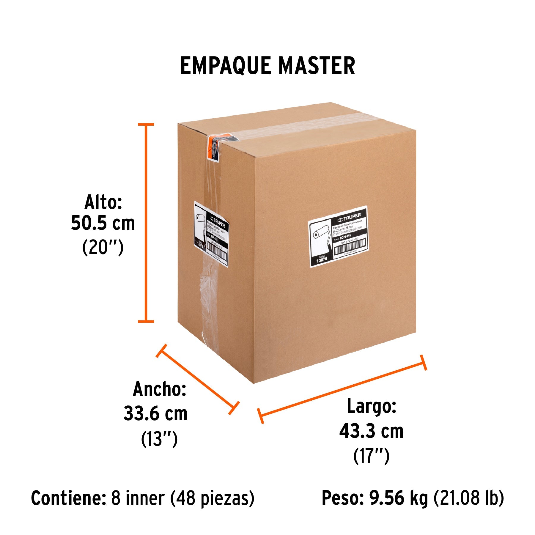 Rodillo para pintar 9 x 5/8" superficies poco rugosas - Empaque