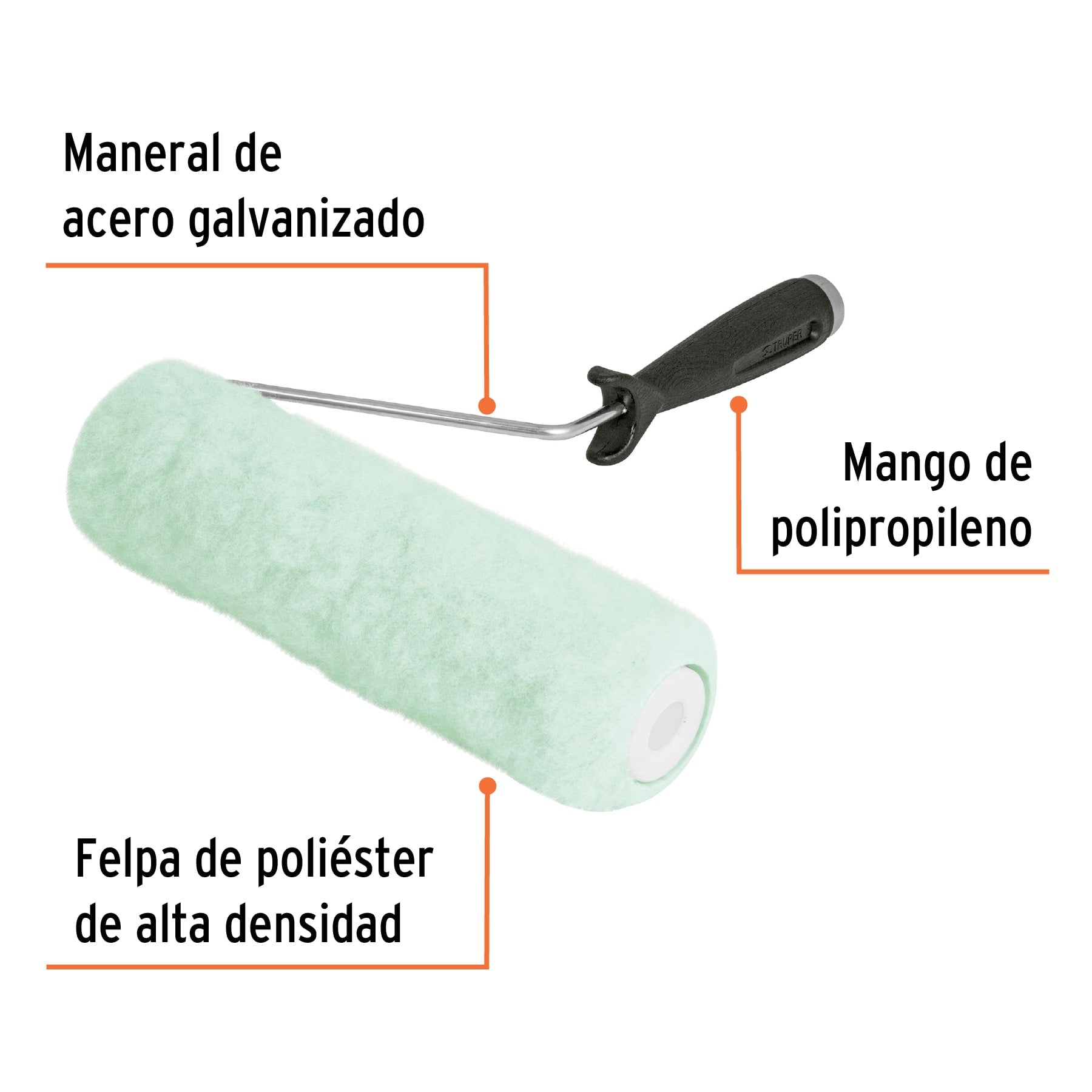 Rodillo para pintar 9 x 5/8" superficies poco rugosas
