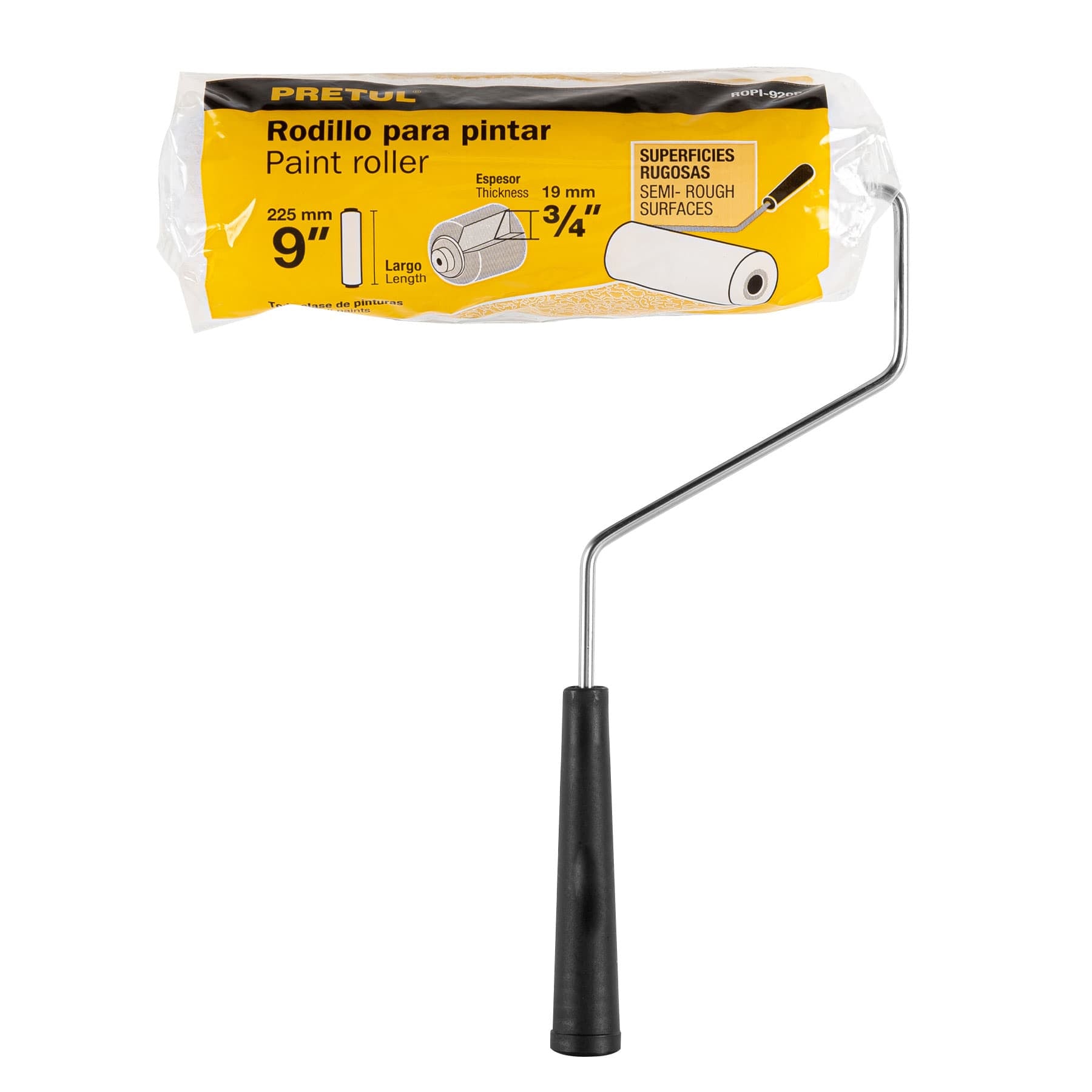 Rodillo para pintar 9 x 3/4" superficies rugosas, PRETUL