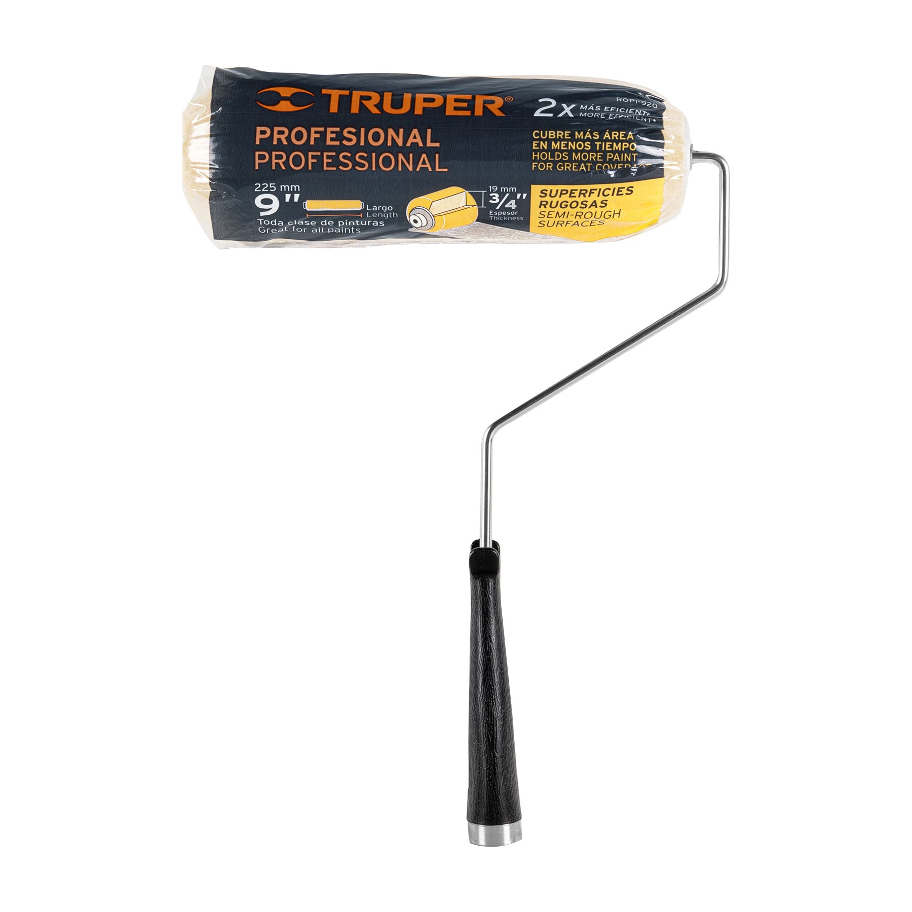Rodillo para pintar 9 x 3/4" superficies rugosas, TRUPER