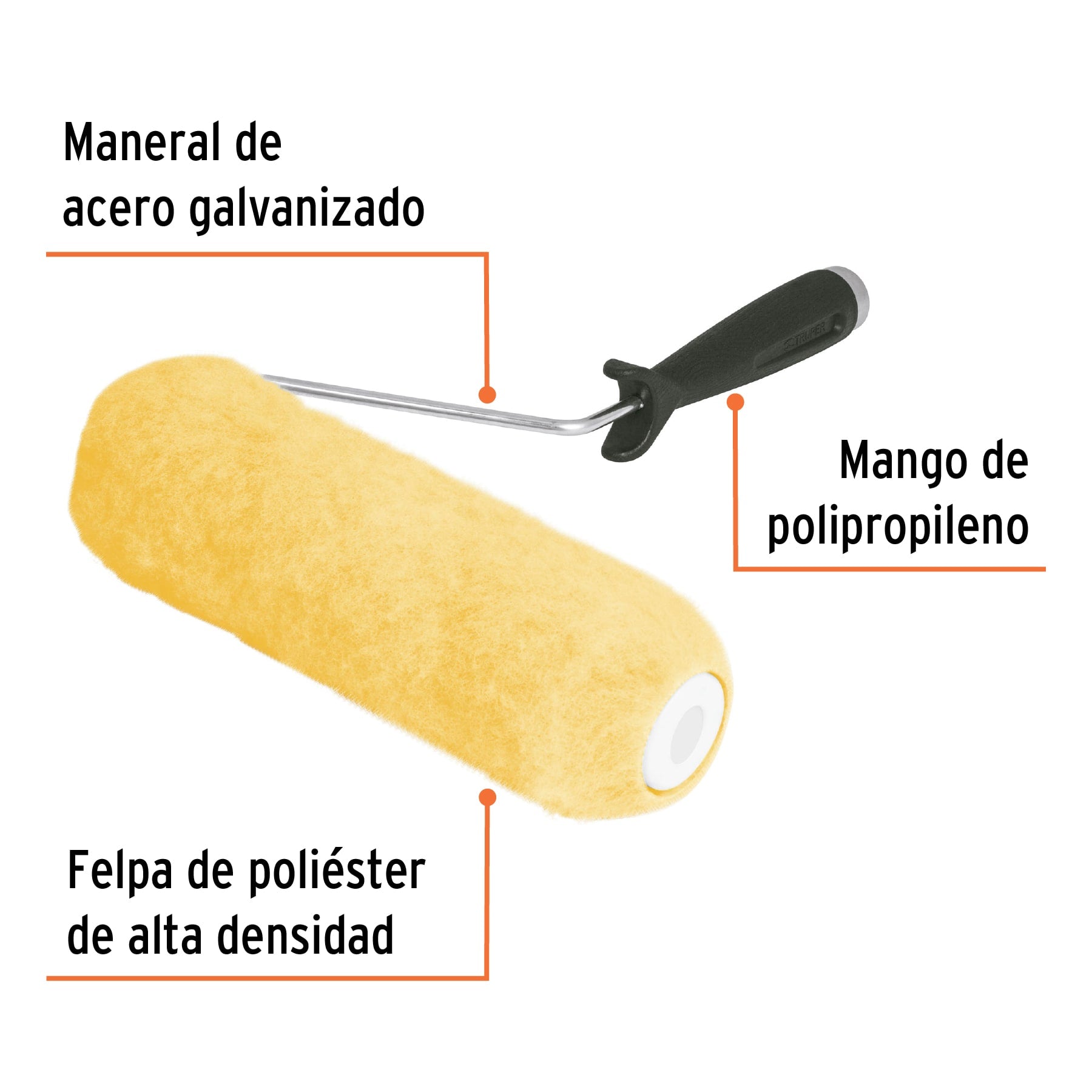 Rodillo para pintar 9 x 3/4" superficies rugosas, TRUPER