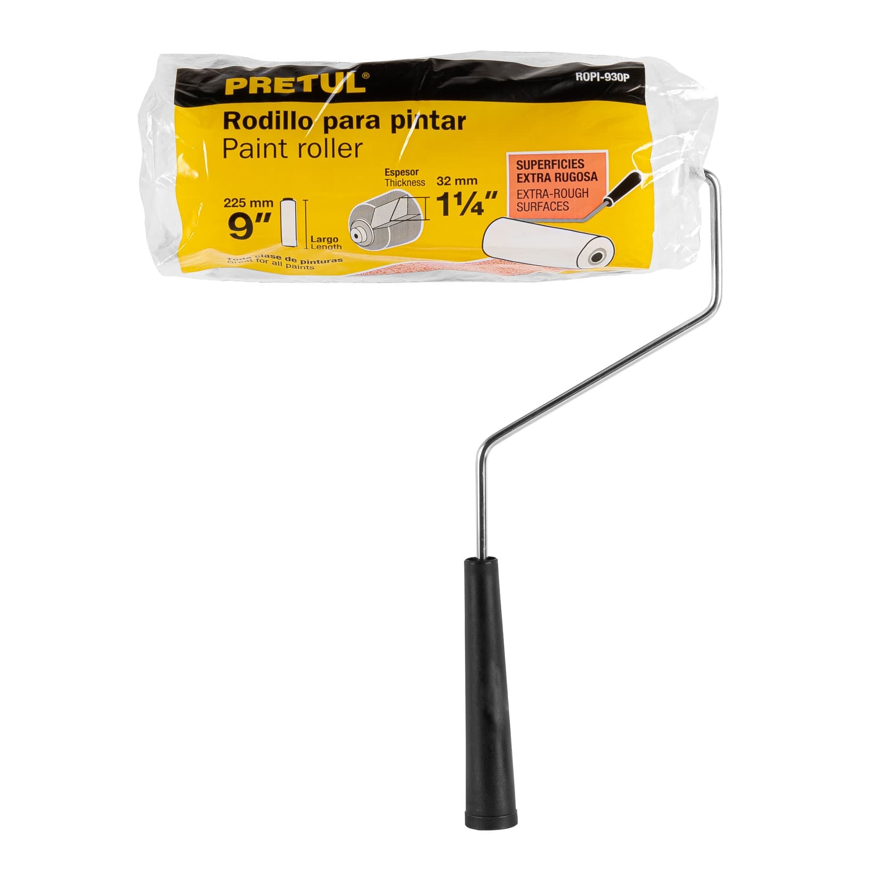 Rodillo para pintar 9x1-1/4"superficies extra rugosas,PRETUL