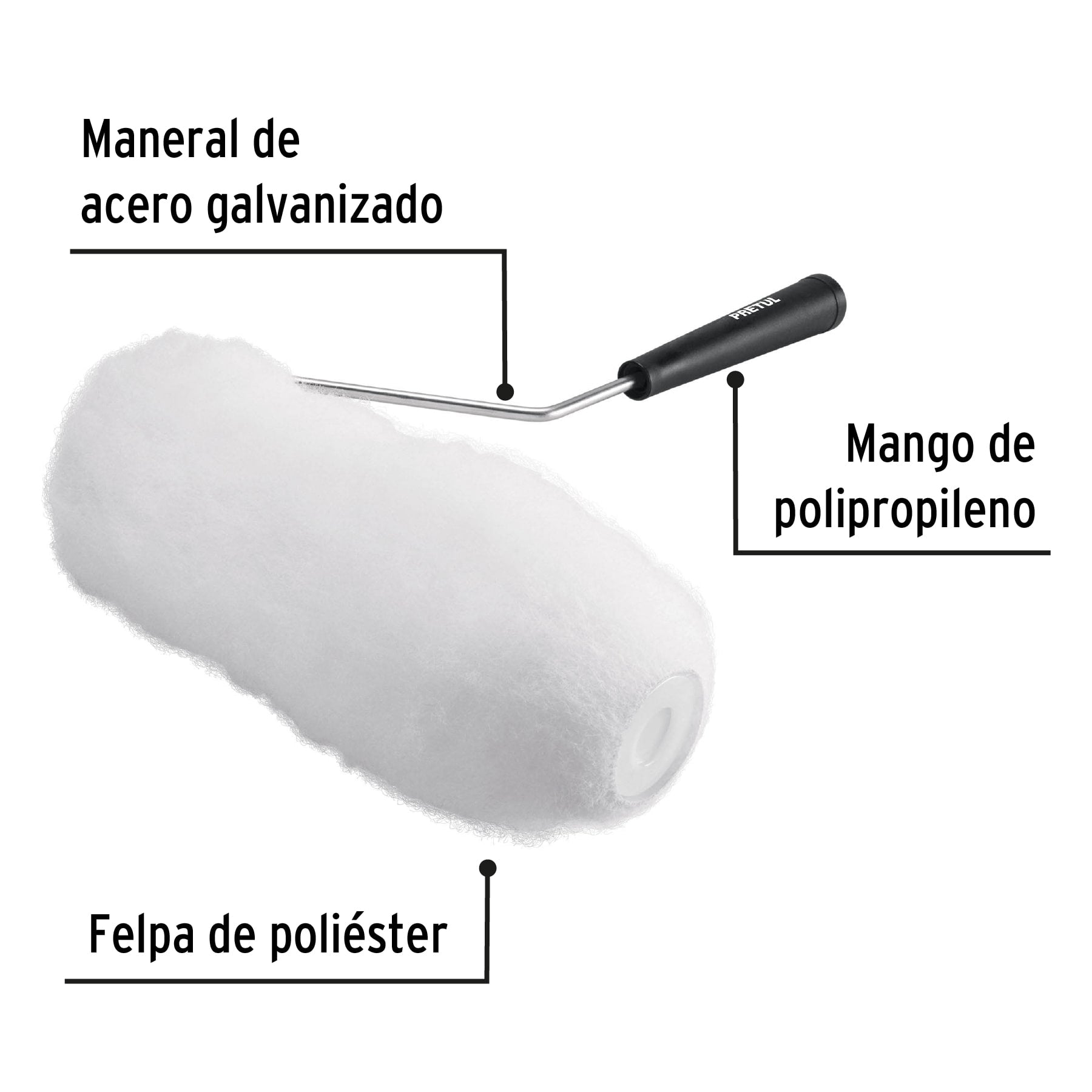 Rodillo para pintar 9x1-1/4"superficies extra rugosas,PRETUL