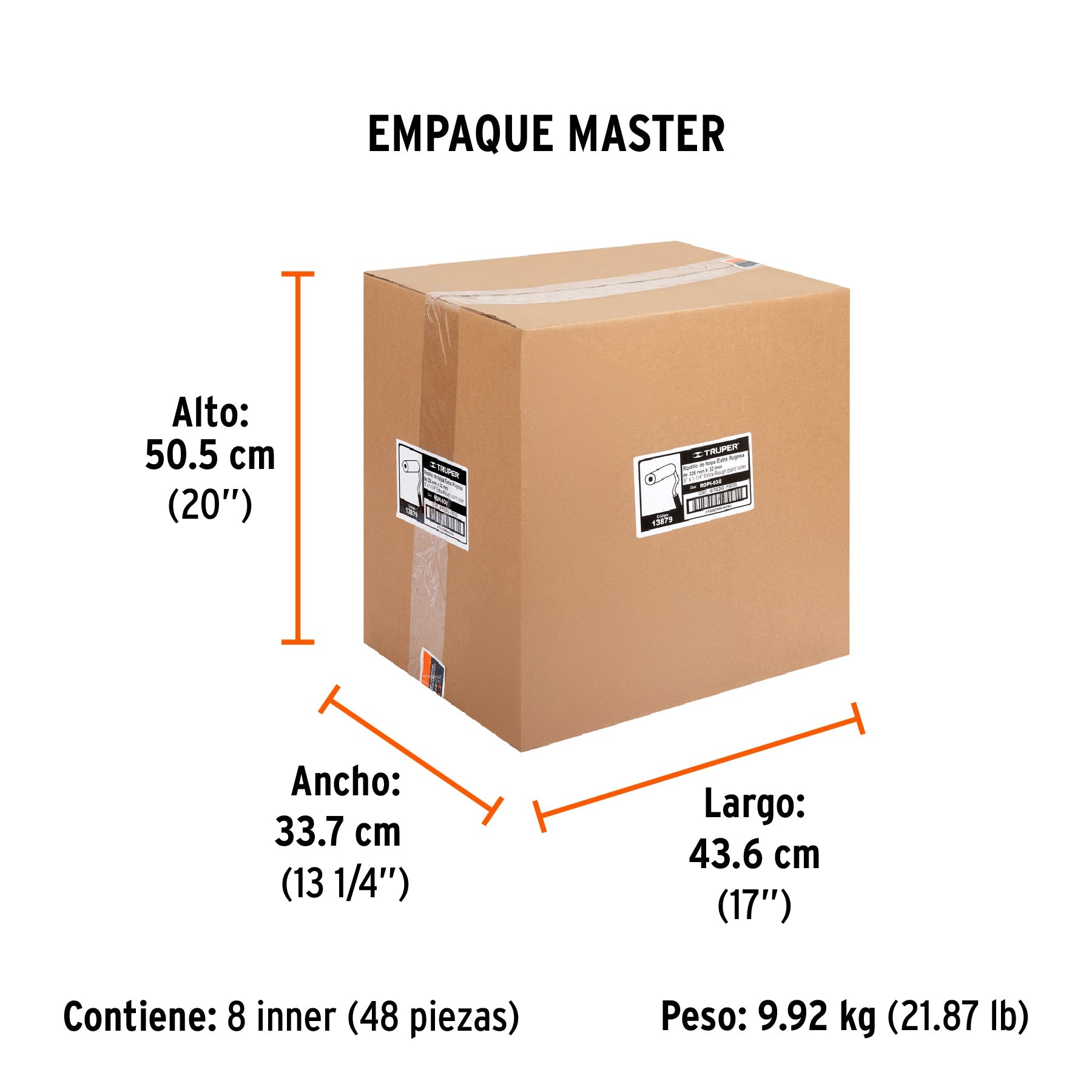 Rodillo para pintar 9 x 1-1/4" superficies extra rugosas - Empaque