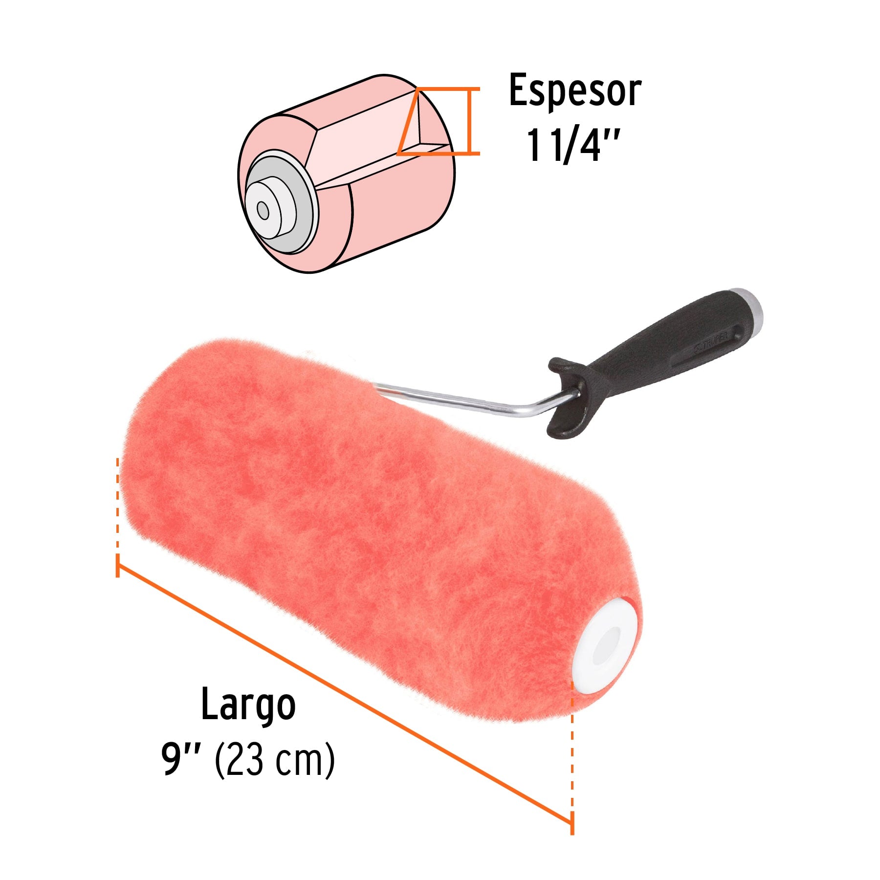 Rodillo para pintar 9 x 1-1/4" superficies extra rugosas