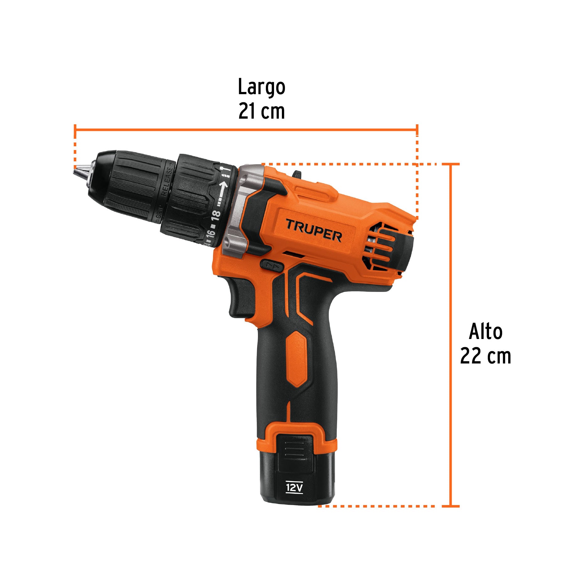 Rotomartillo/destornillador compacto 3/8", 12V, 1 bat 2Ah