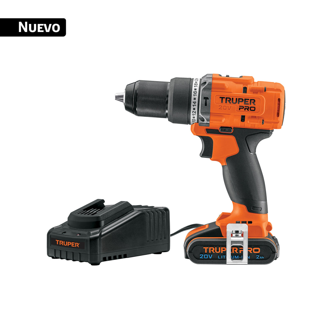 Rotomartillo/destornillador 1/2", 20V, 1 batería 2Ah, PRO