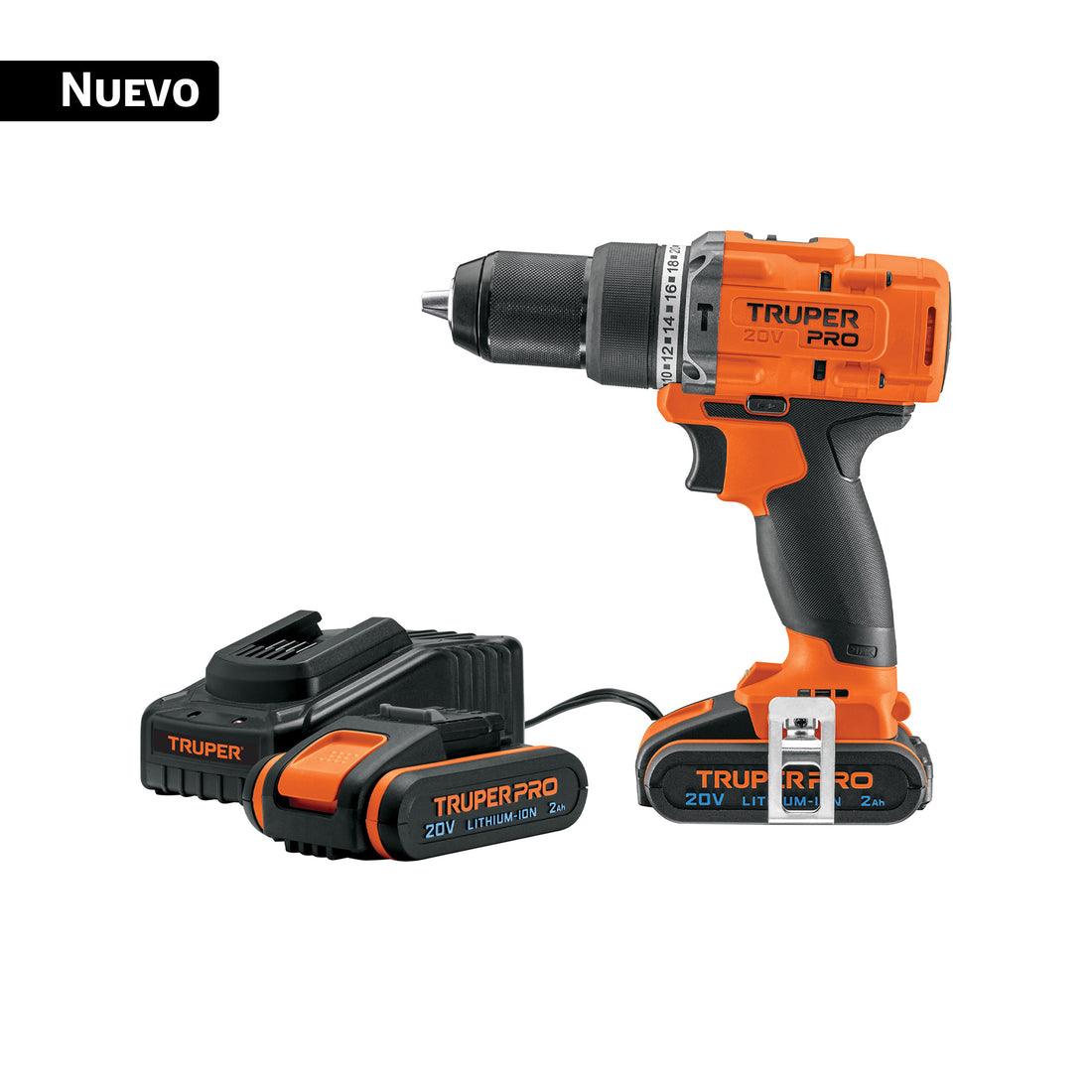 Rotomartillo/destornillador 1/2", 20V, 2 baterías 2Ah, PRO