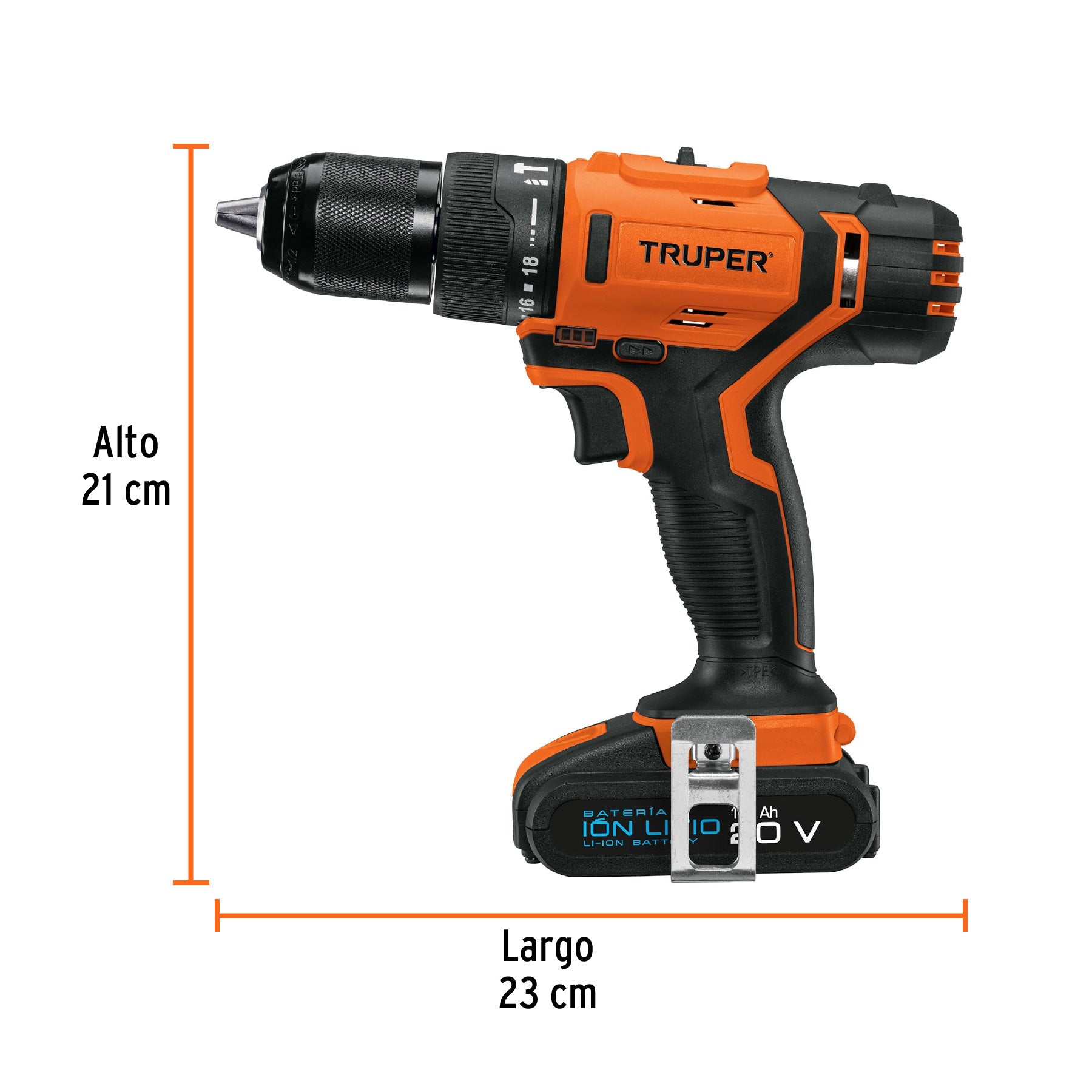Rotomartillo 1/2", 20V, 1 batería 2Ah, PRO