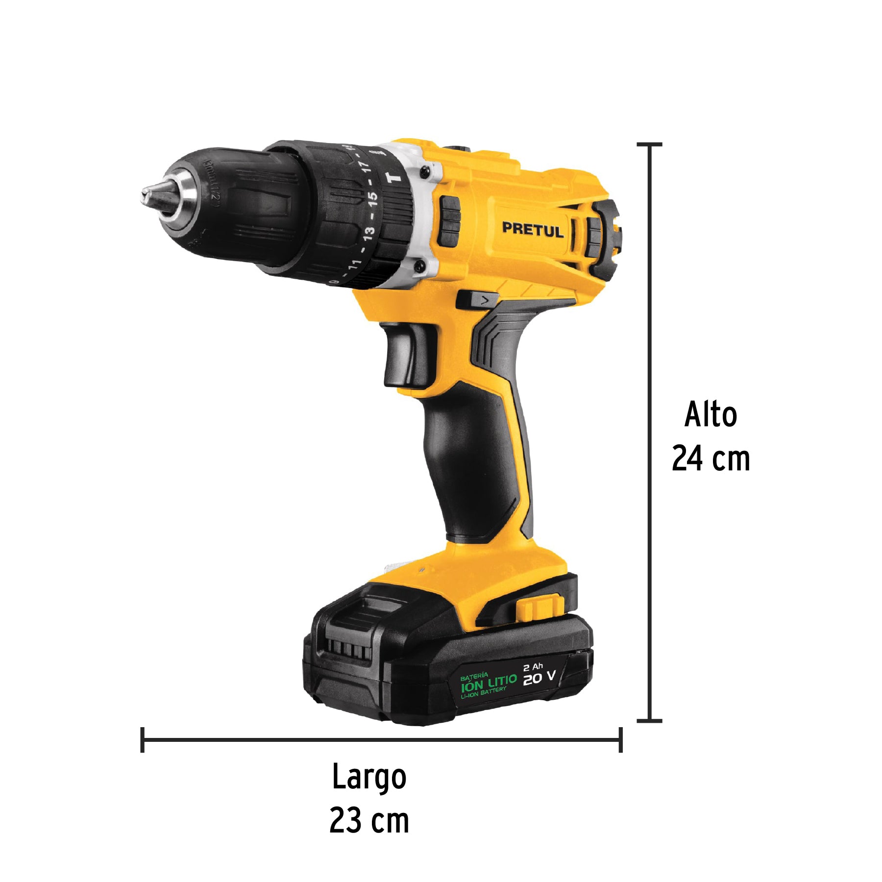 Kit rotomartillo/destornillador 1/2", 20V, 32 acc., PRETUL