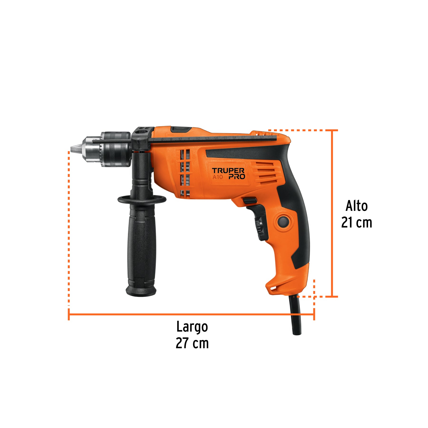 Rotomartillo/destornillador 1/2", 600W, TRUPER PRO