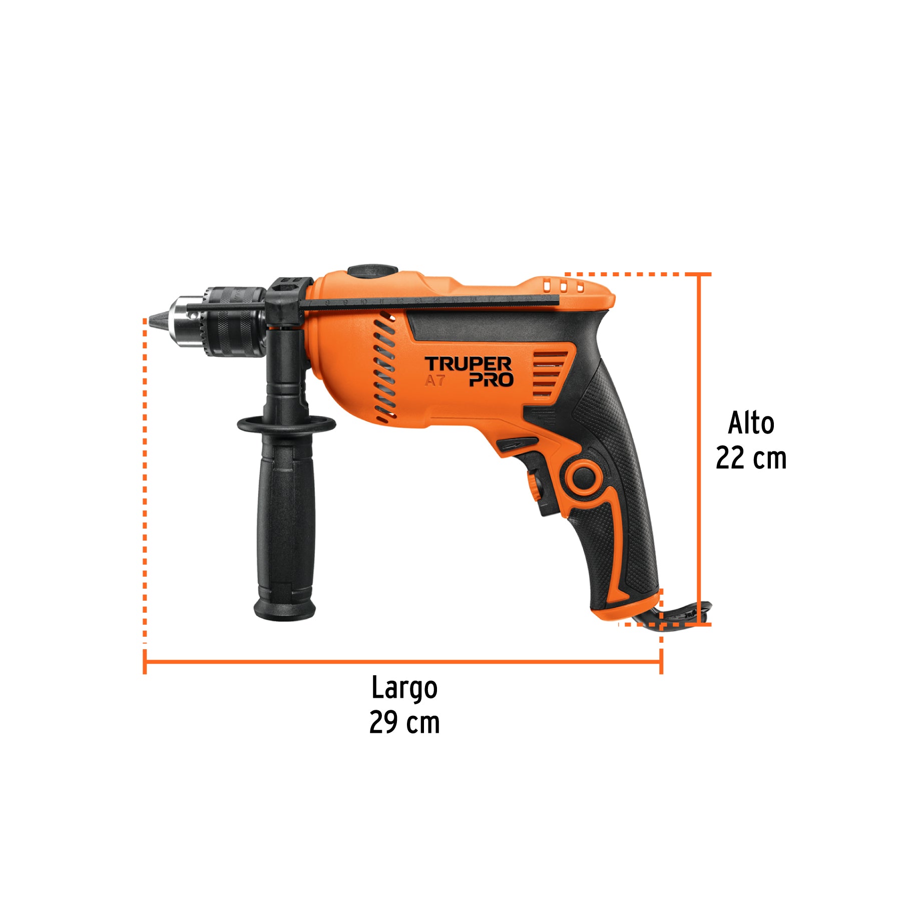 Rotomartillo/destornillador 1/2", 650W, TRUPER PRO