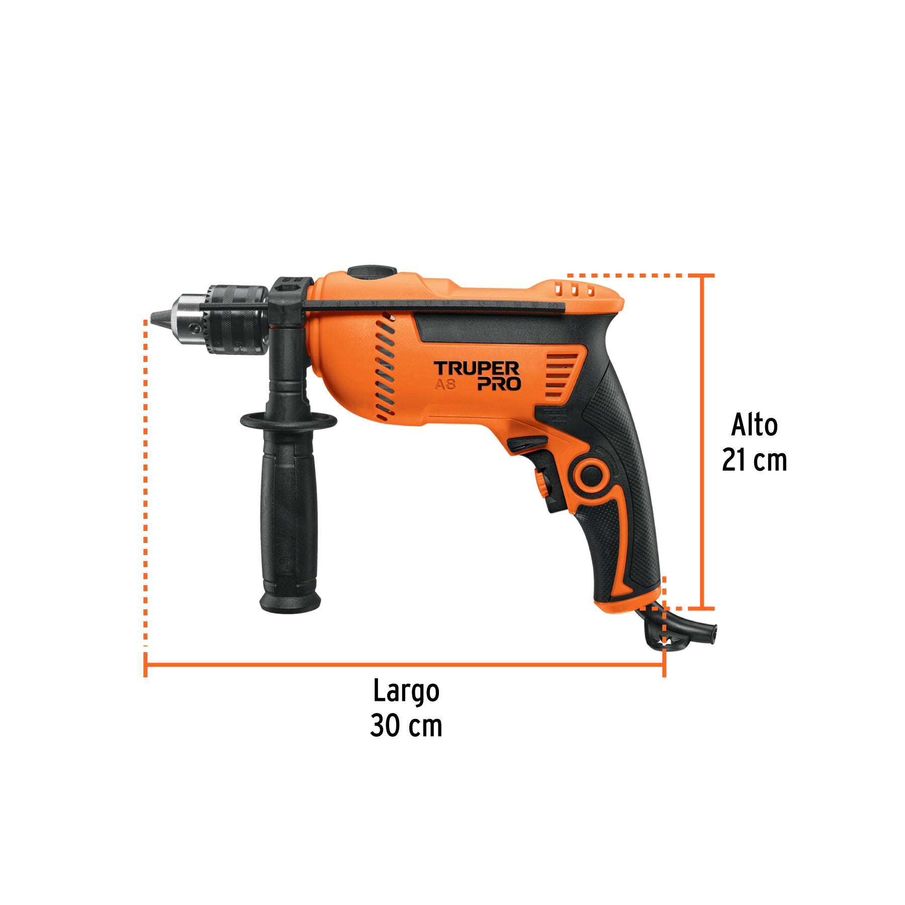 Rotomartillo/destornillador 1/2", 750W, TRUPER PRO