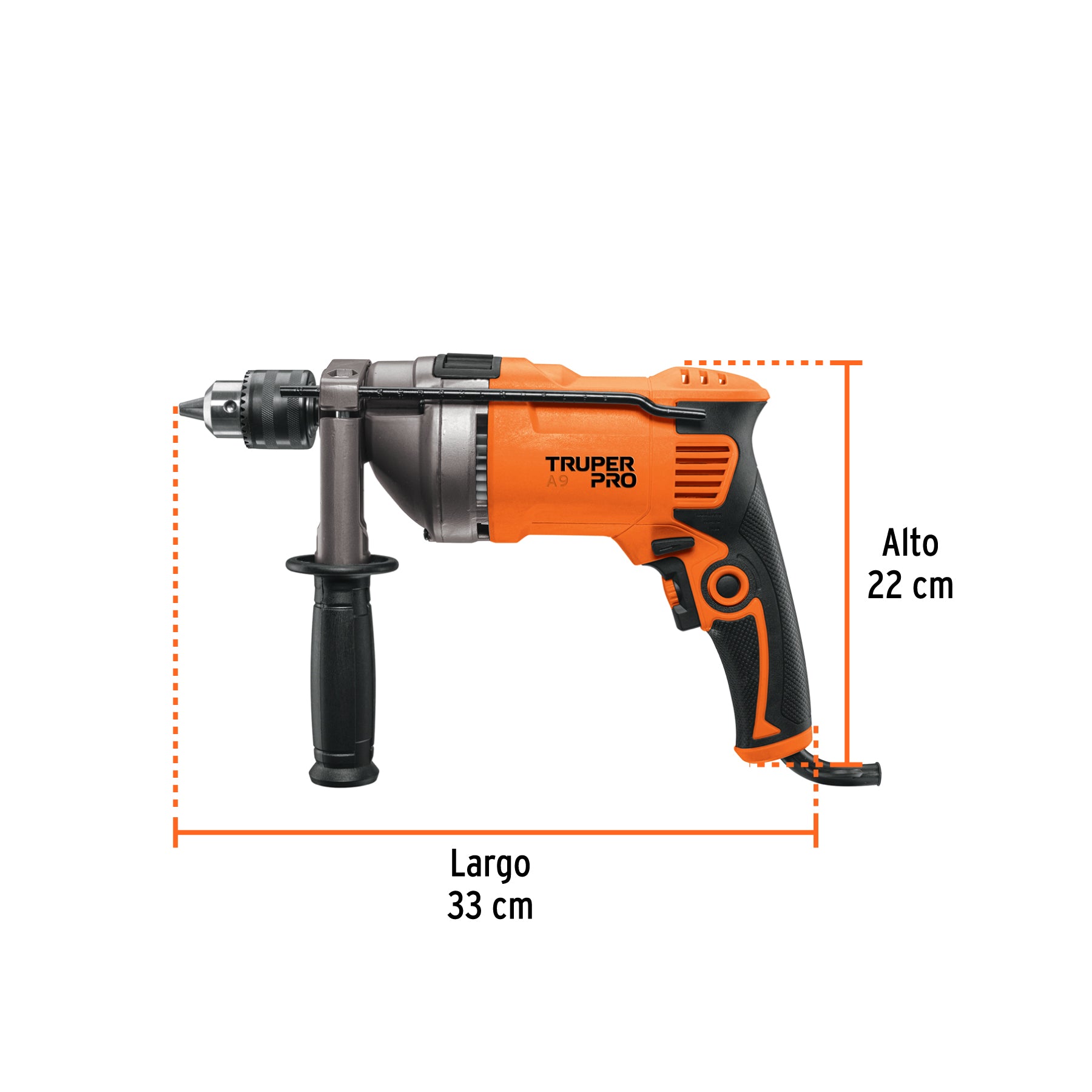 Rotomartillo/destornillador 1/2", 850W, TRUPER PRO
