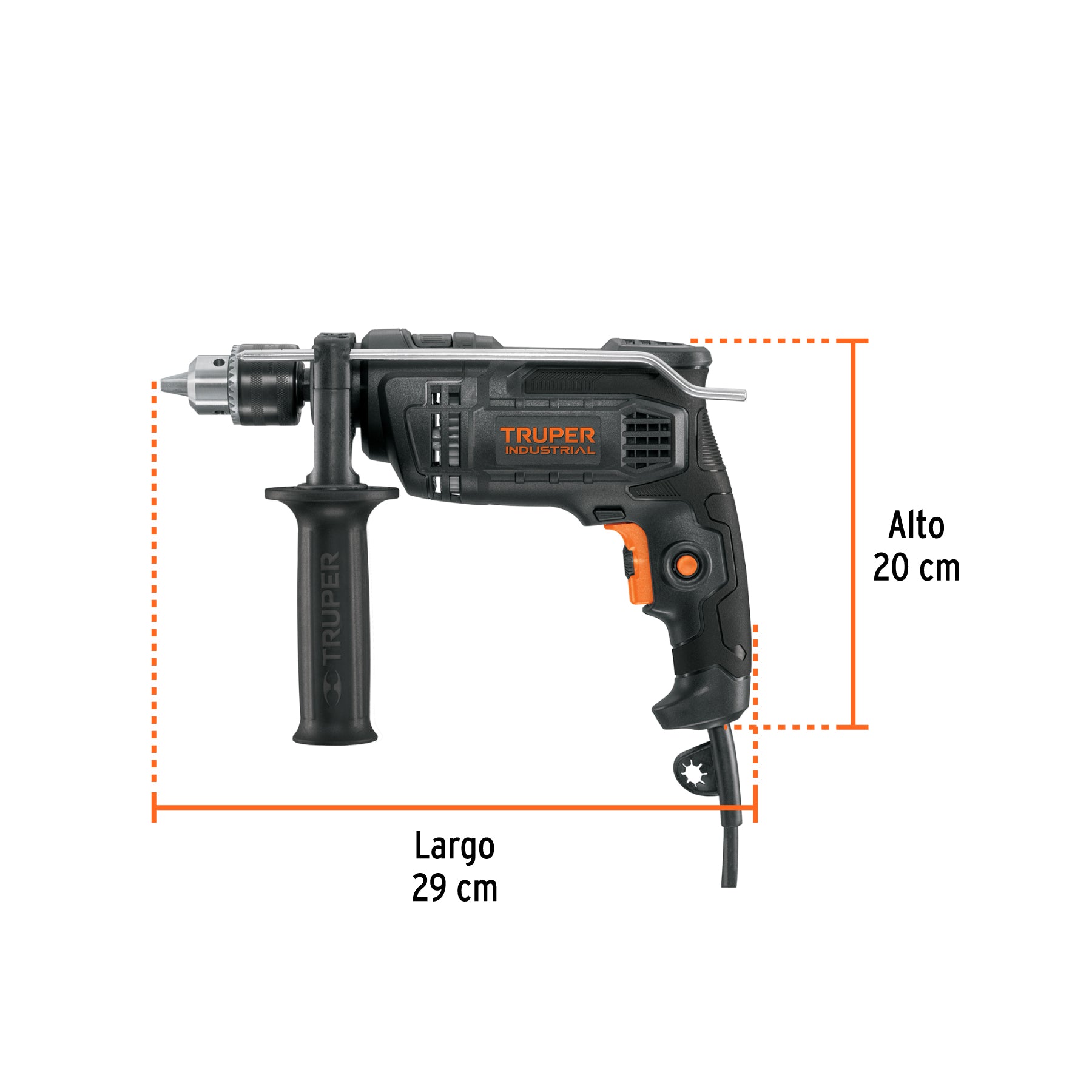 Rotomartillo/destornillador 1/2", 700W, TRUPER INDUSTRIAL