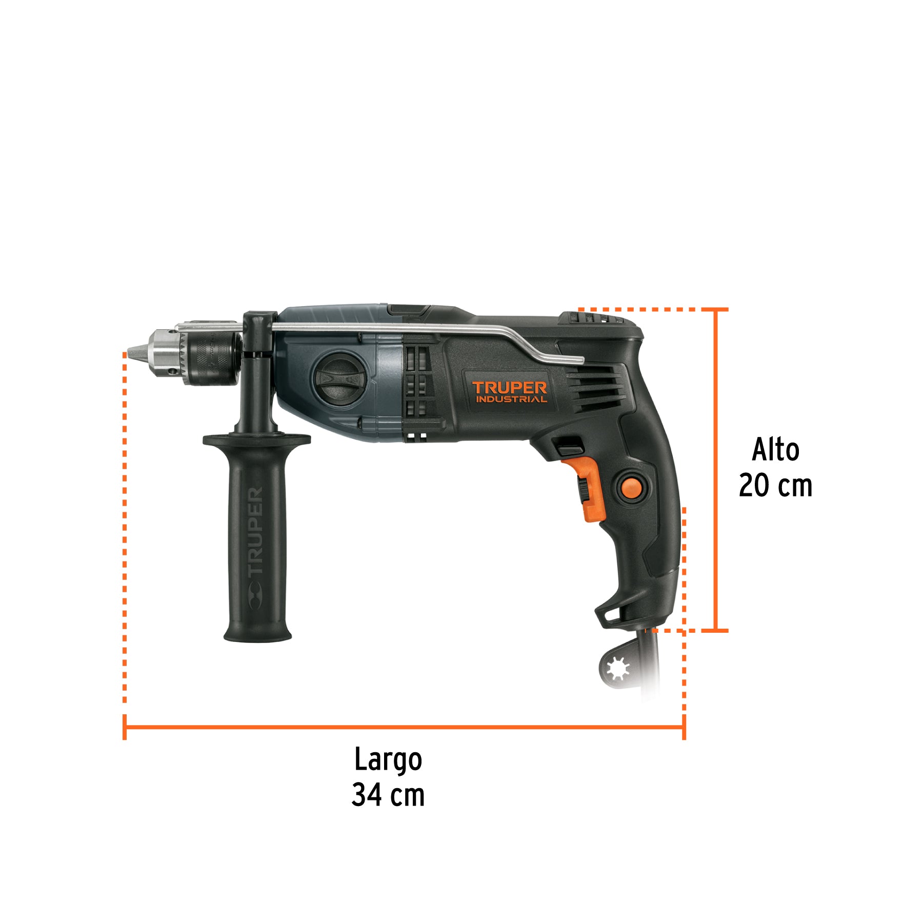 Rotomartillo/destornillador 1/2", 900W, TRUPER INDUSTRIAL