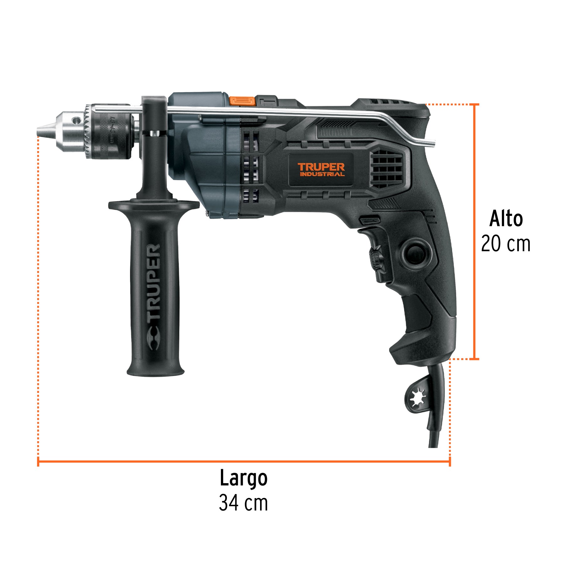Rotomartillo/destornillador 1/2", 800W, TRUPER INDUSTRIAL