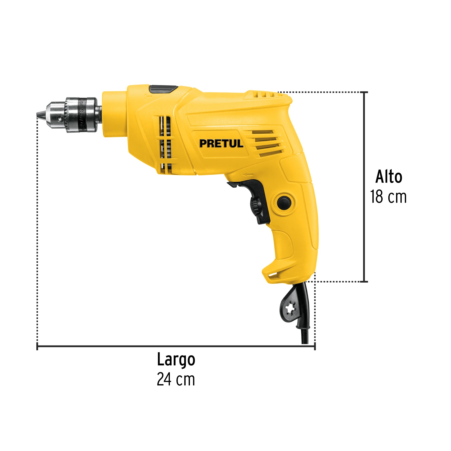 Rotomartillo/destornillador 3/8", 550W, PRETUL