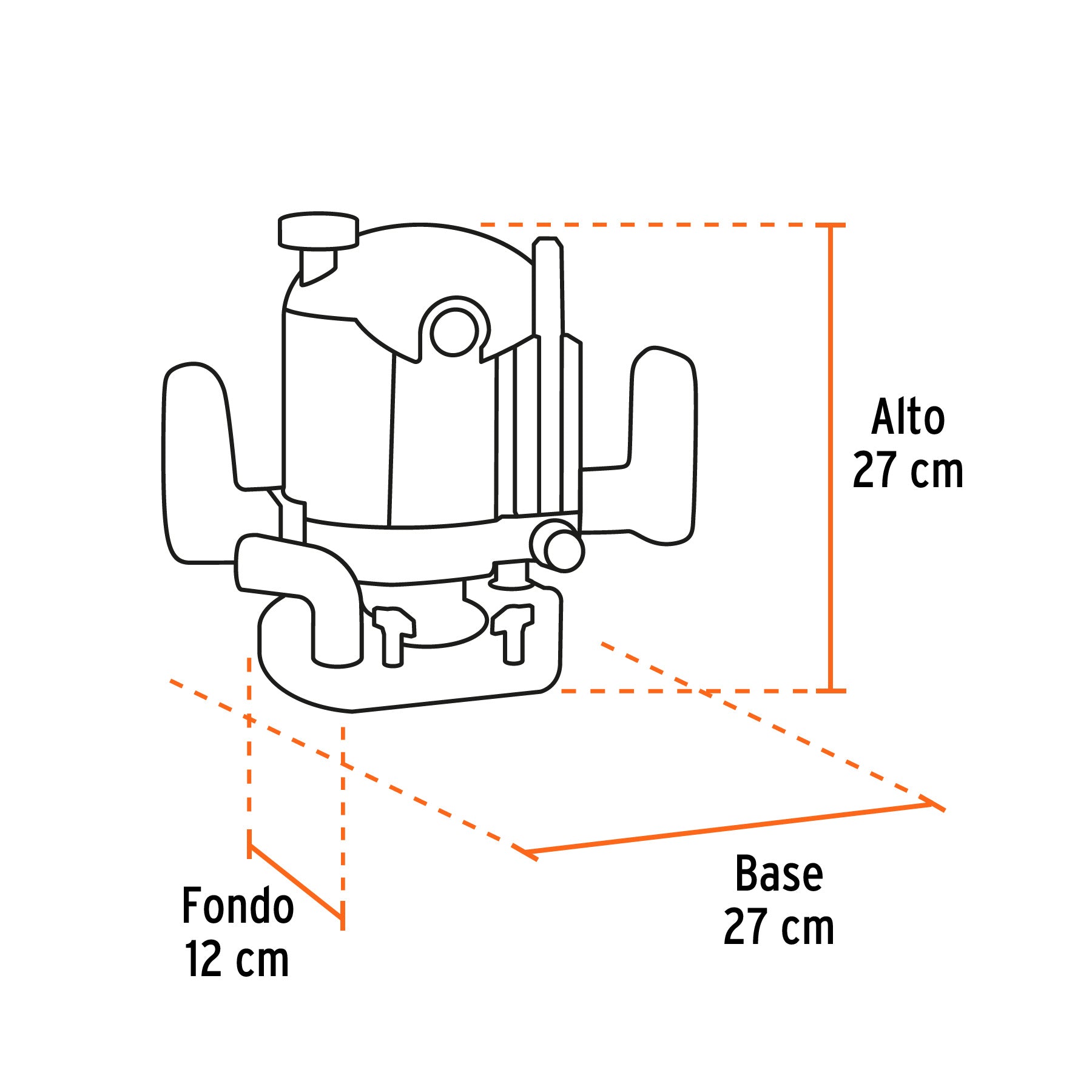 Router (Rebajadora) 1200W, 1-3/4 HP, TRUPER INDUSTRIAL