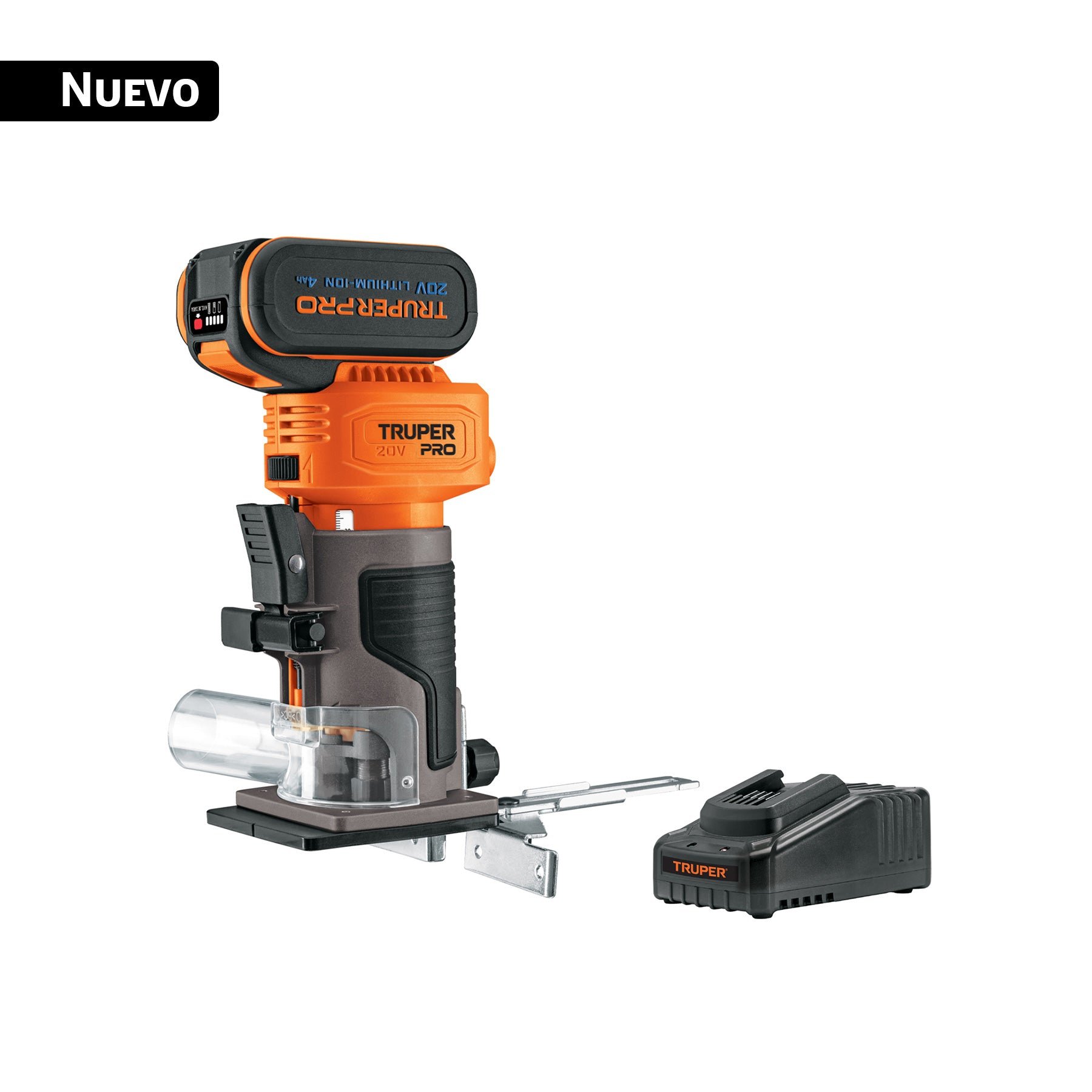 Router (Rebajadora) 1/4", 1 batería 4 Ah, TRUPER PRO