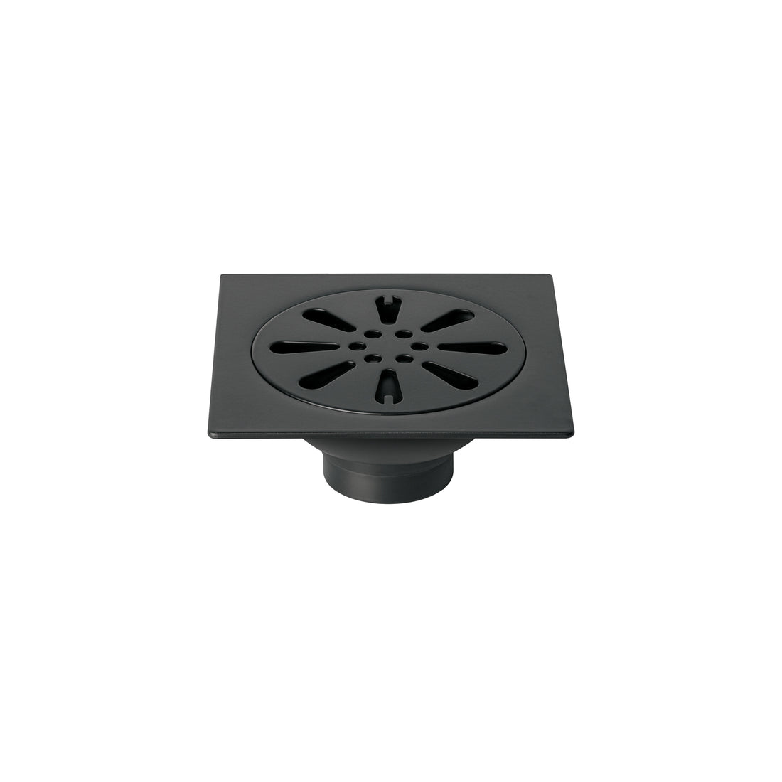 Resumidero cuadrado 4" x 4", acero inoxidable, negro, gota