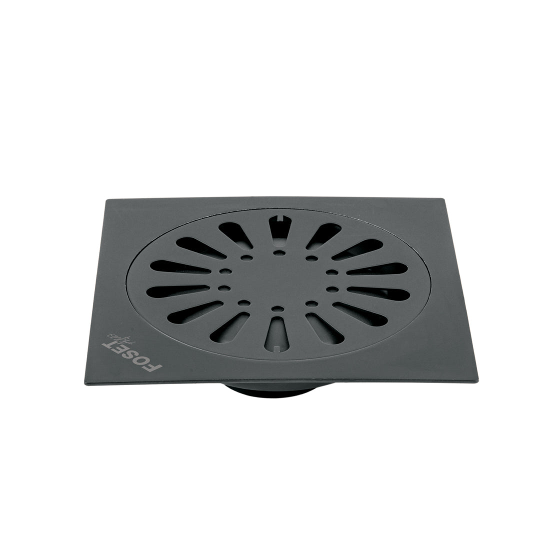 Resumidero cuadrado 6" x 6", acero inoxidable, negro, gota