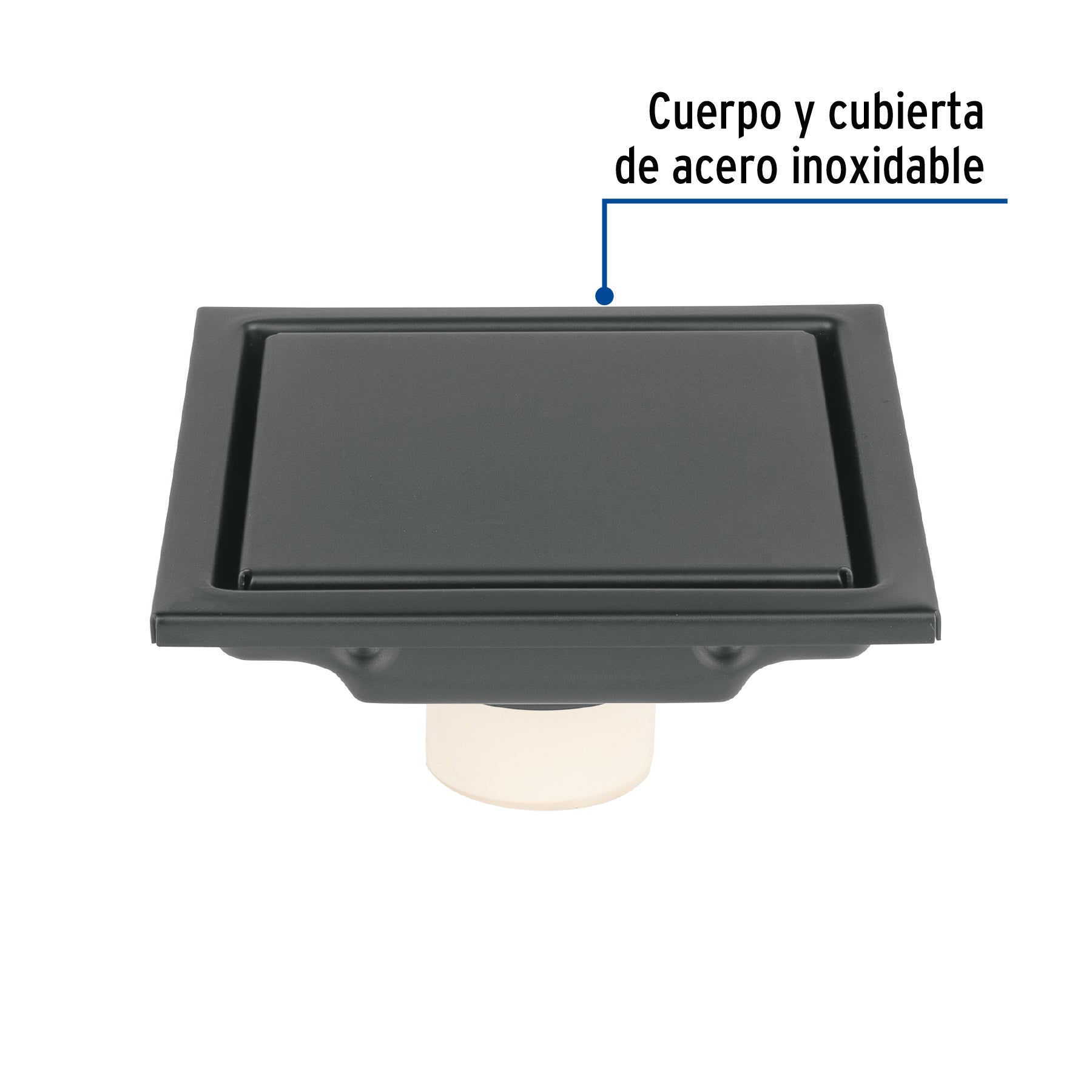 Resumidero reversible 4", anti olores, acero inox, negro, AQUA