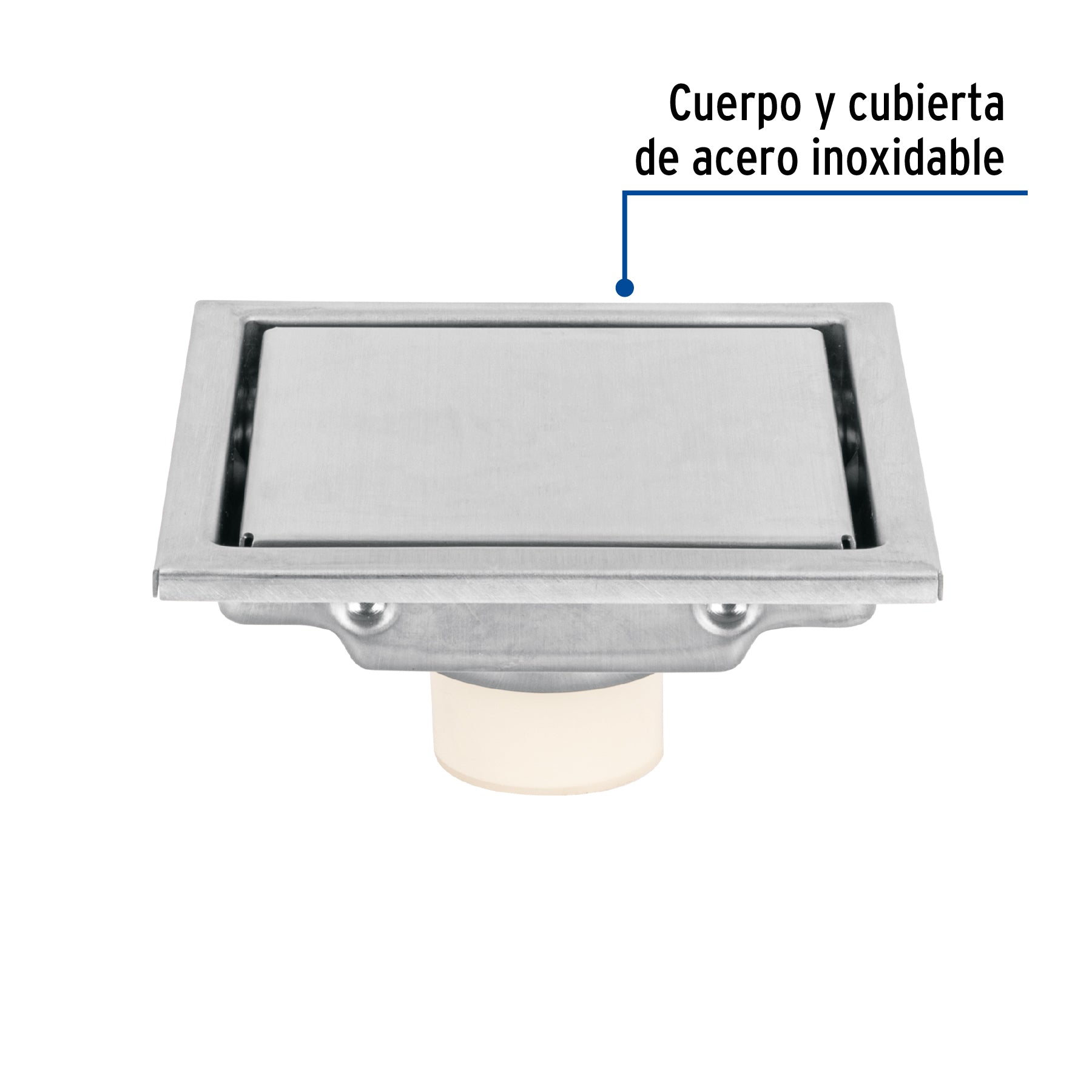 Resumidero reversible de 4", anti olores, acero inox, AQUA