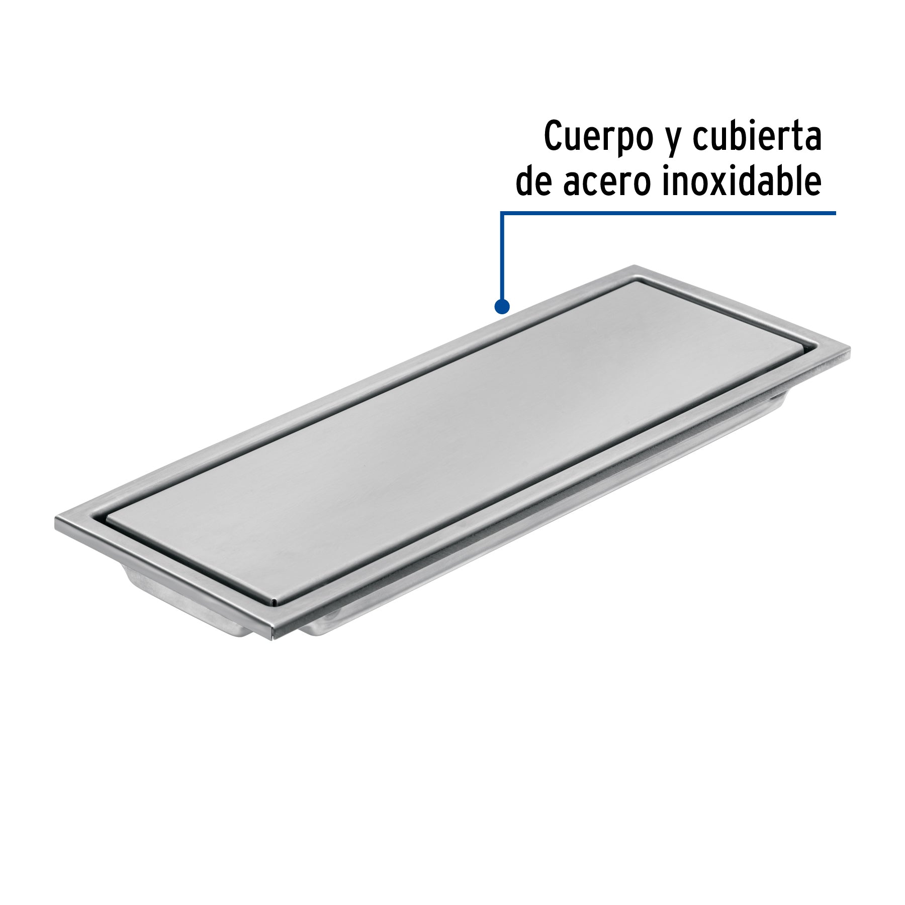 Resumidero rectangular 30x11cm reversible, inox, FOSET AQUA