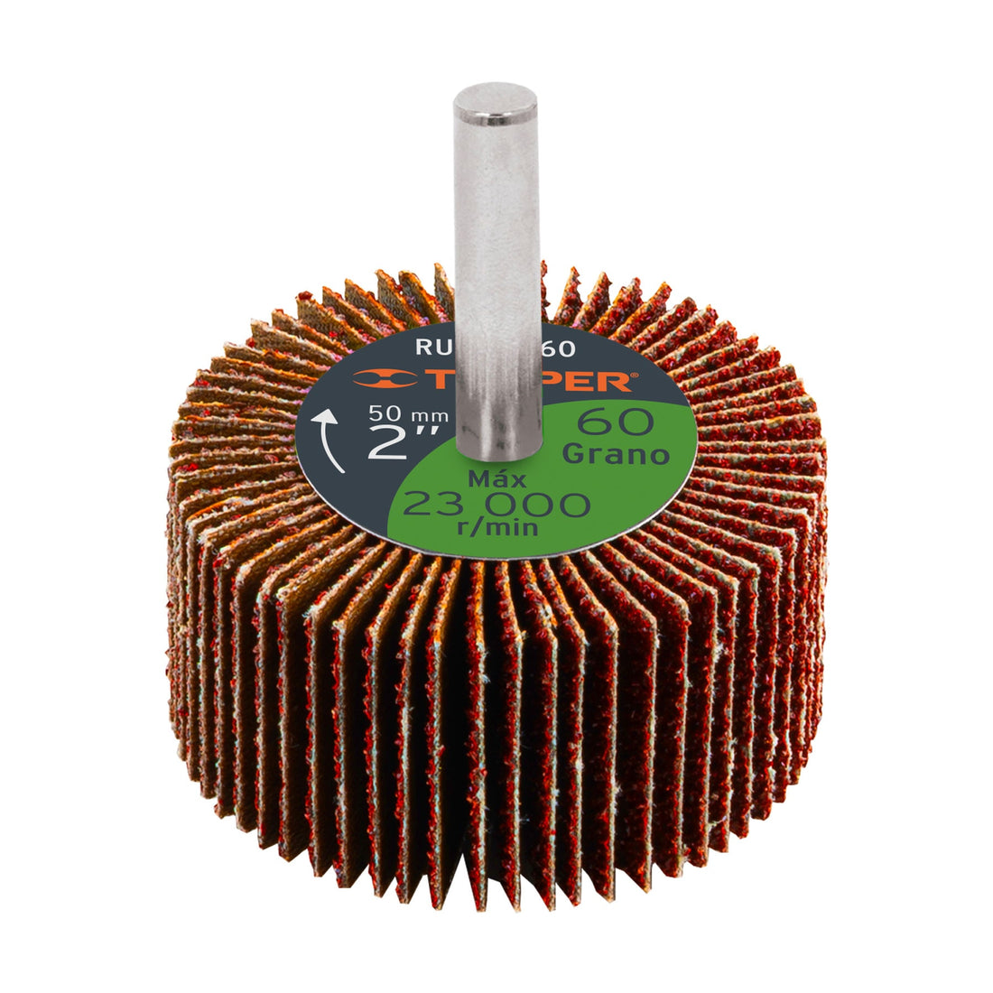 Rueda flap de 2", grano 60, TRUPER