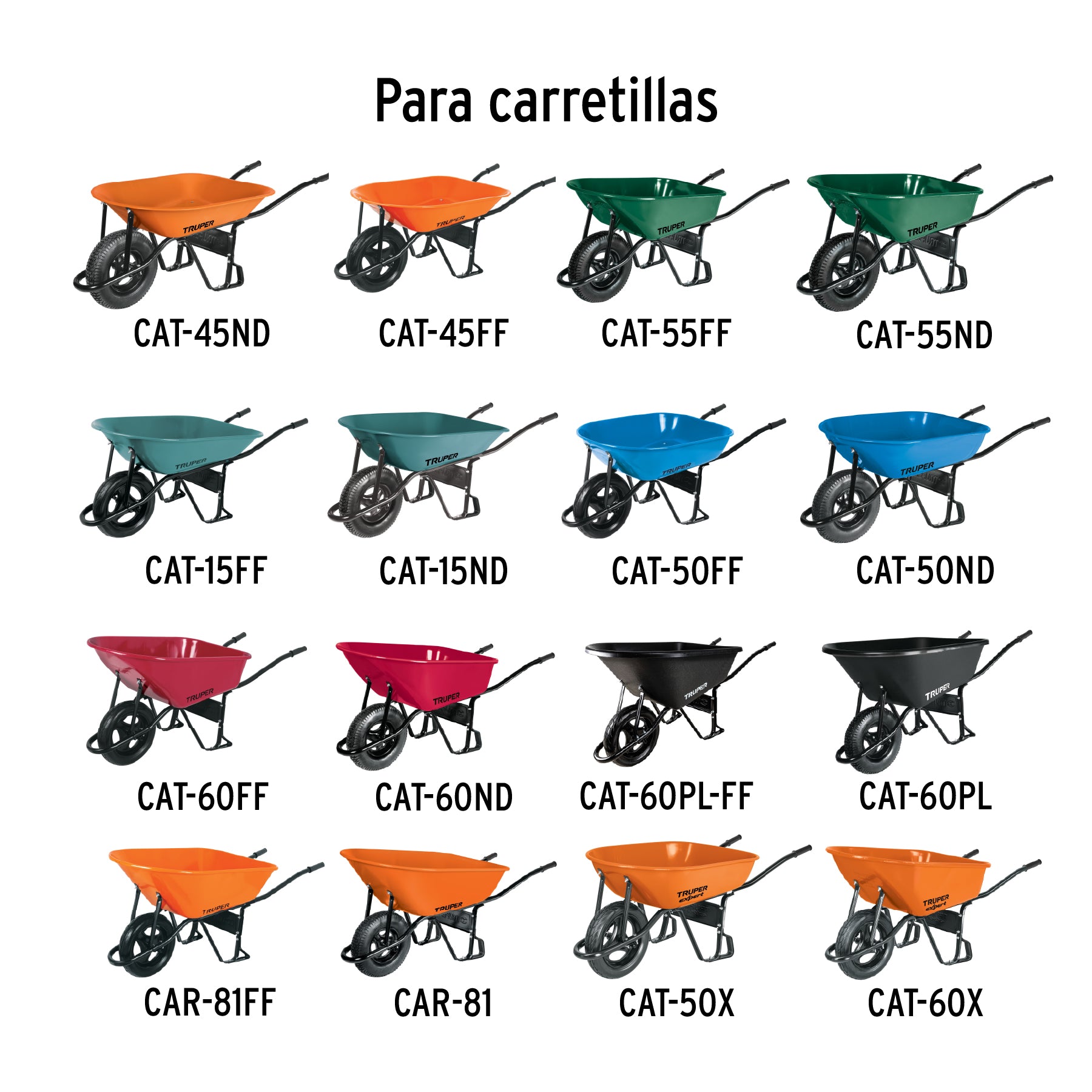 Rin, eje y baleros para carretillas EXPERT, TRUPER y PRETUL